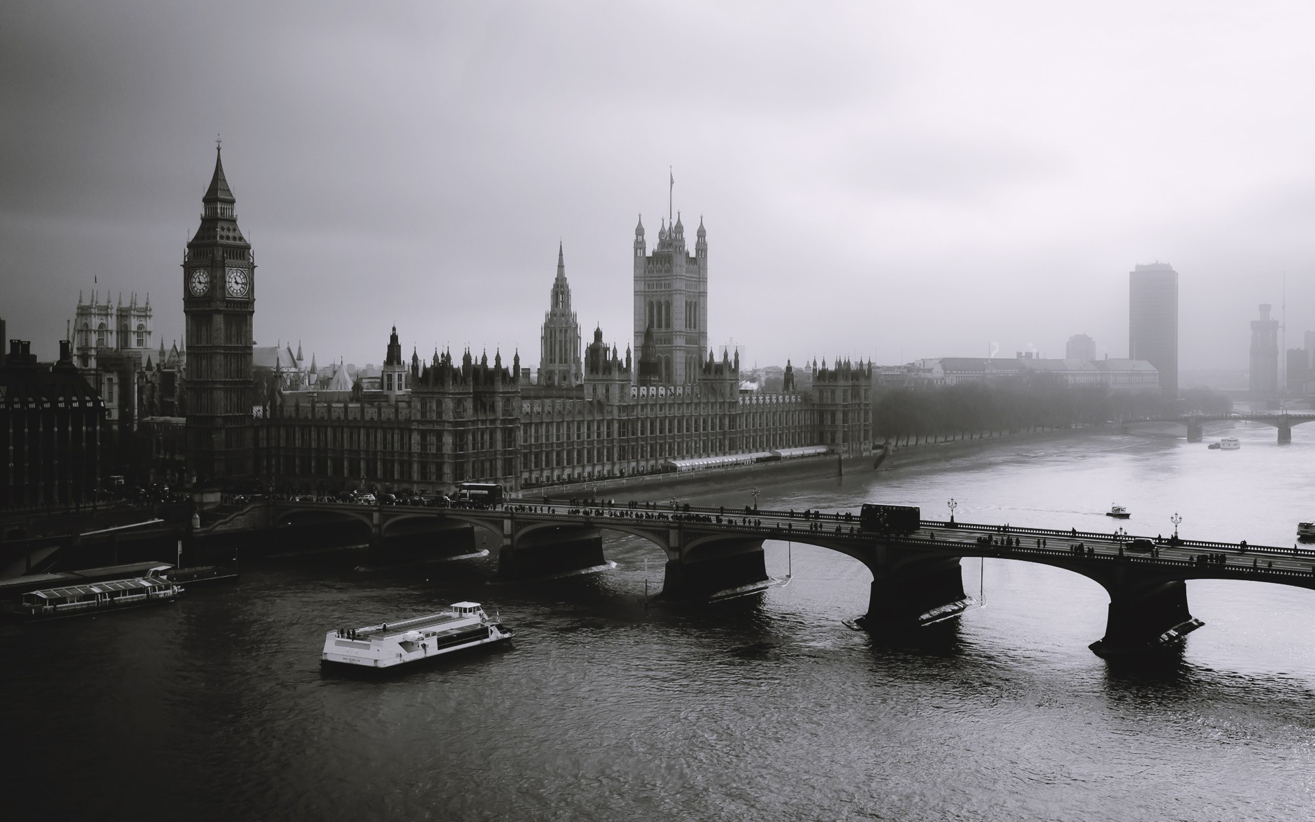 River Thames, London cityscape, Winter reflections, Iconic bridge, 1920x1200 HD Desktop