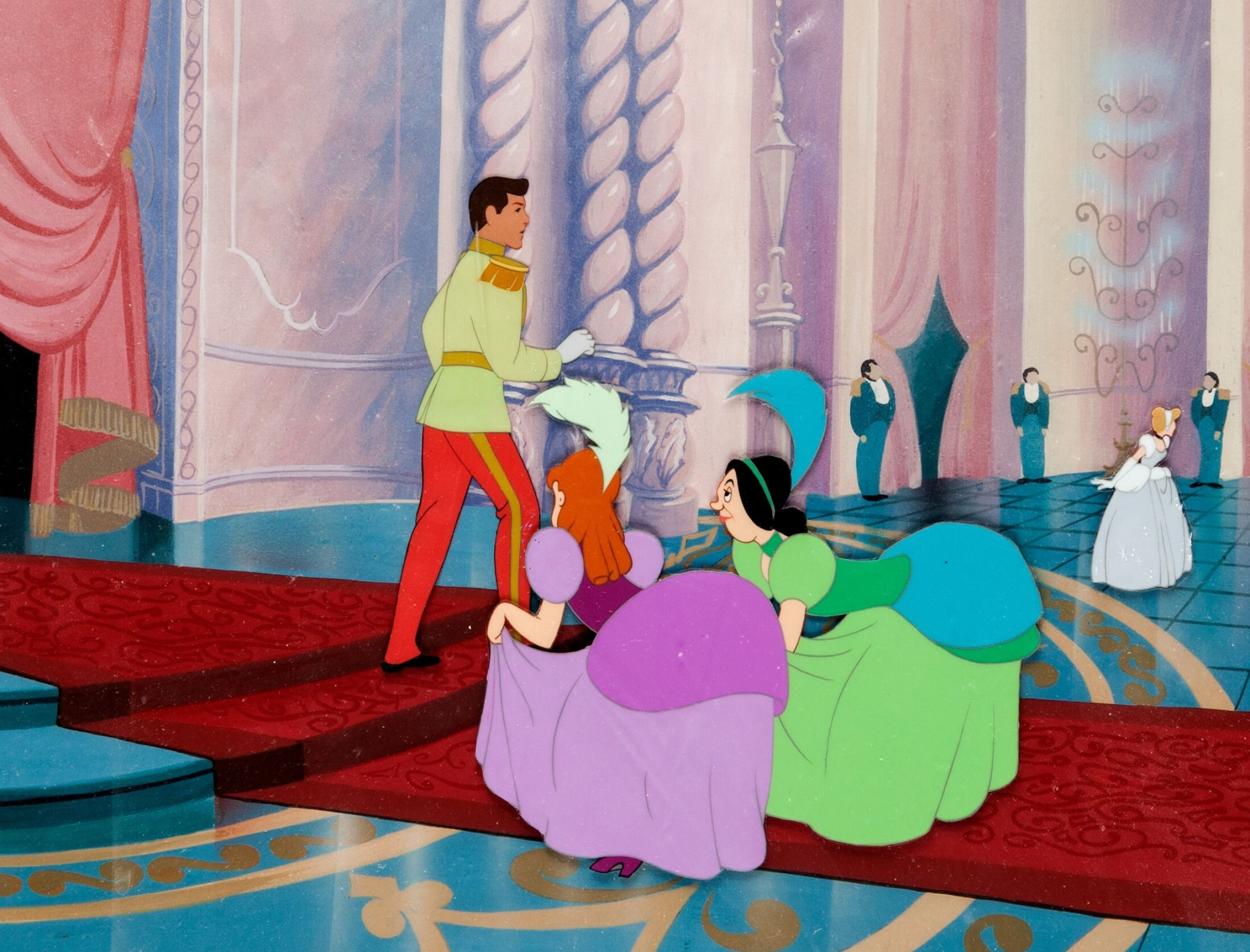 Prince Charming, Enchanting stepsisters, Production cels, Walt Disney animation, 2390x1820 HD Desktop