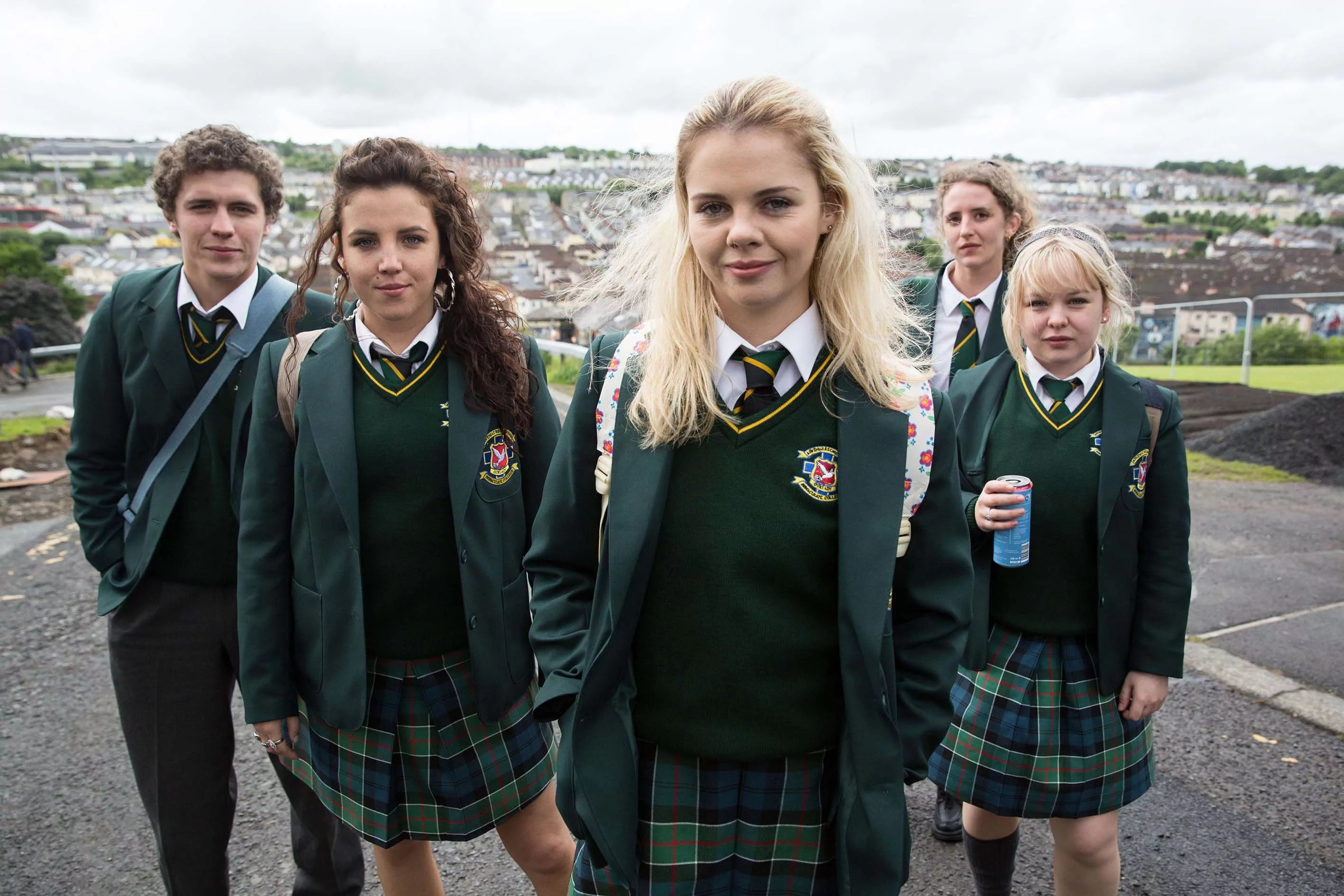 Season two filming, Derry Girls star, Behind the scenes, Nicola Coughlan, 2840x1890 HD Desktop