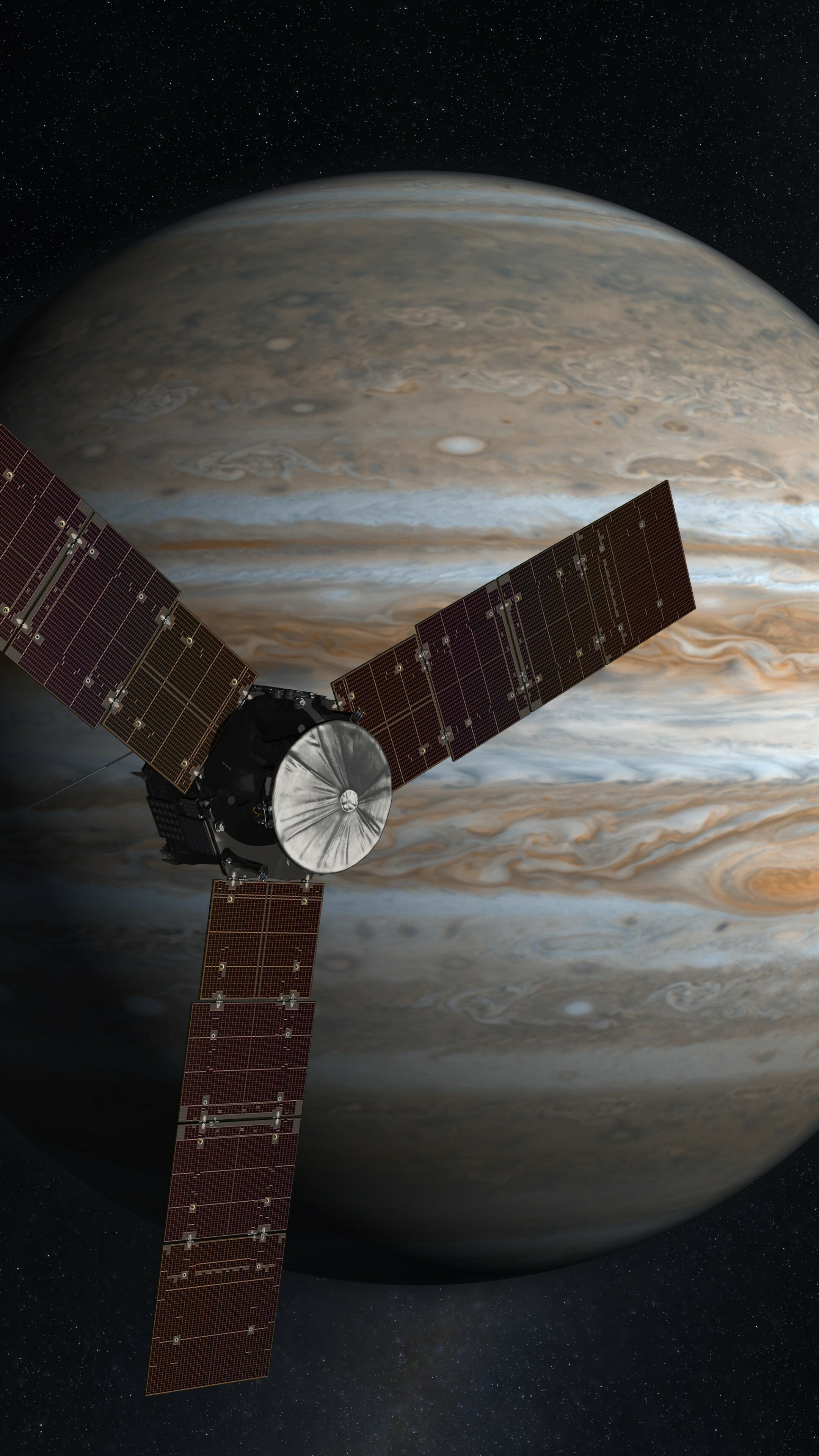 Jupiter, Juno mission, NASA exploration, Space spectacle, 2160x3840 4K Phone