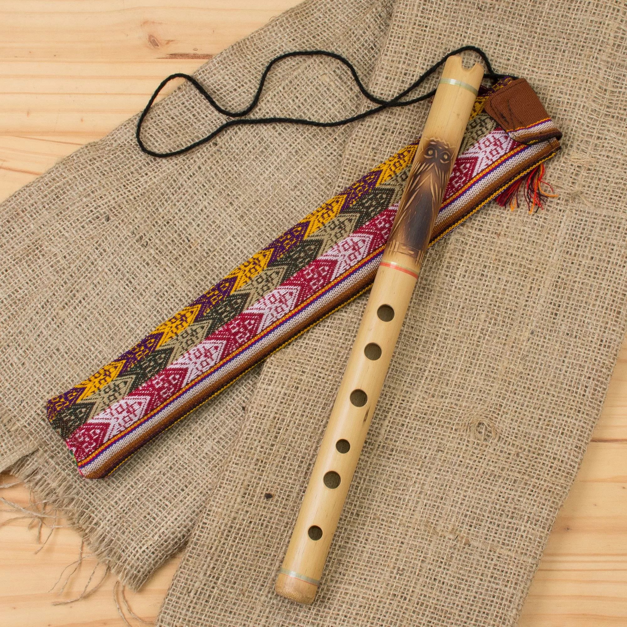 Flute: Beaconsfield Decorative Night Owl Peruvian Bamboo Quena Wind Instrument. 2000x2000 HD Wallpaper.