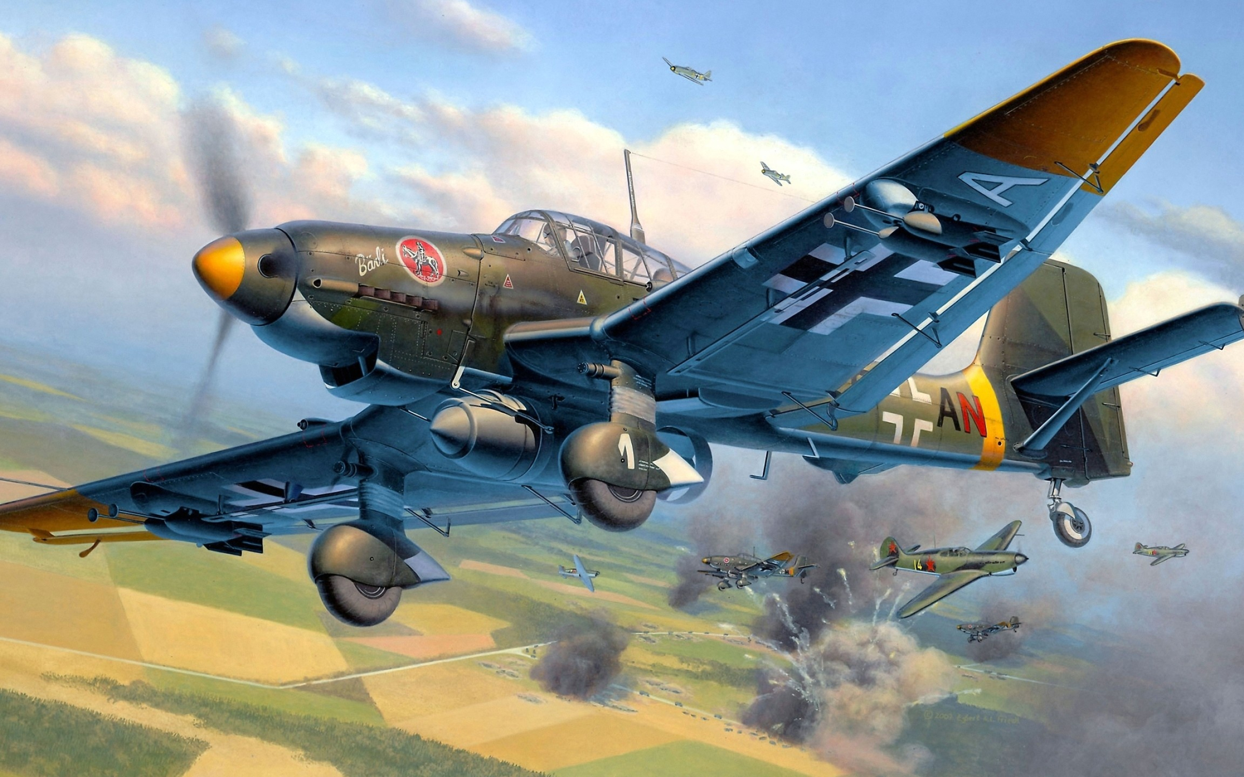 Junkers Airplane, Ju 87 Stuka, HD wallpapers, Military aircraft, 2560x1600 HD Desktop