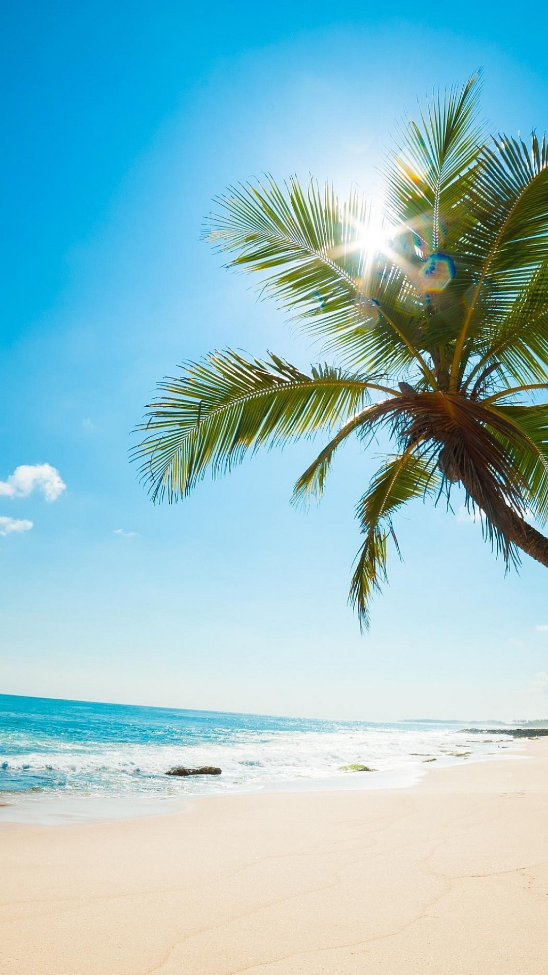 Sunny beach, iPhone wallpapers, Beach vibes, Tropical getaway, 1080x1920 Full HD Phone