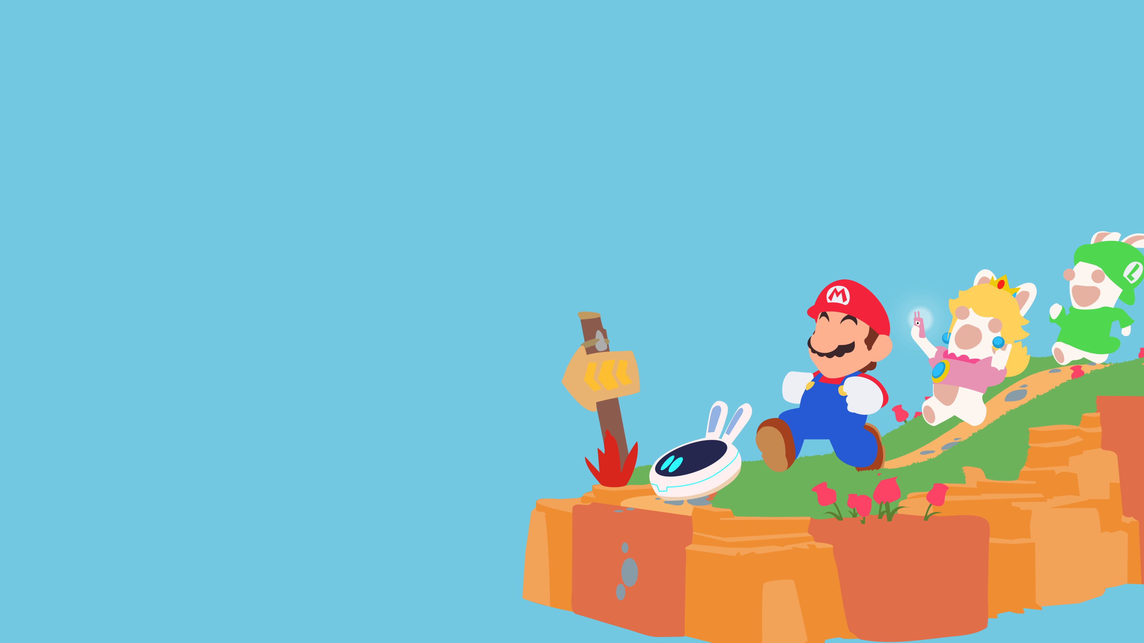 Minimalist Mario, Iconic plumber, Classic gaming, Pixel artwork, 3840x2160 4K Desktop