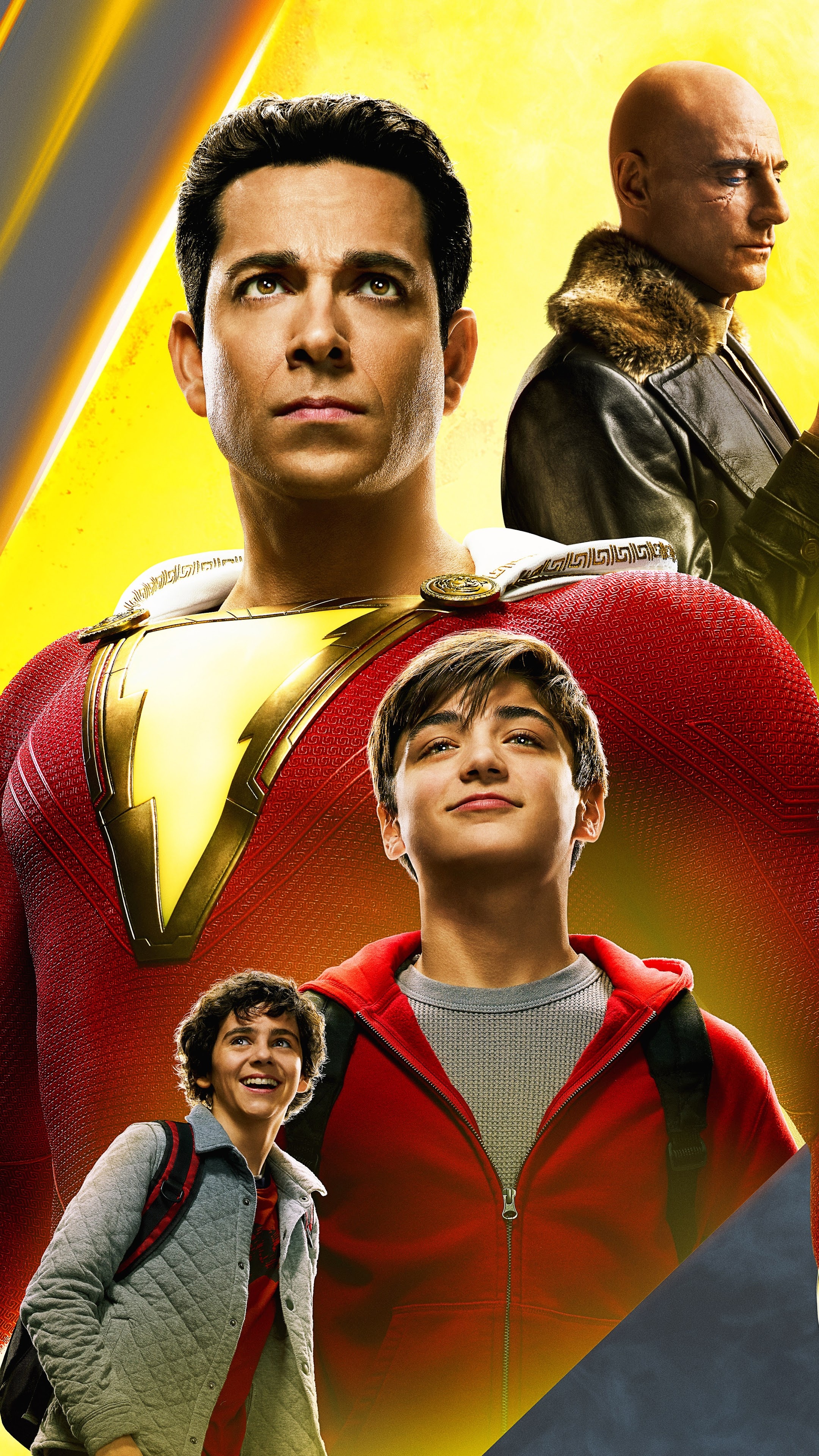 Shazam! Movie, Cast characters, DC comics superhero, Captivating adventure, 2160x3840 4K Phone