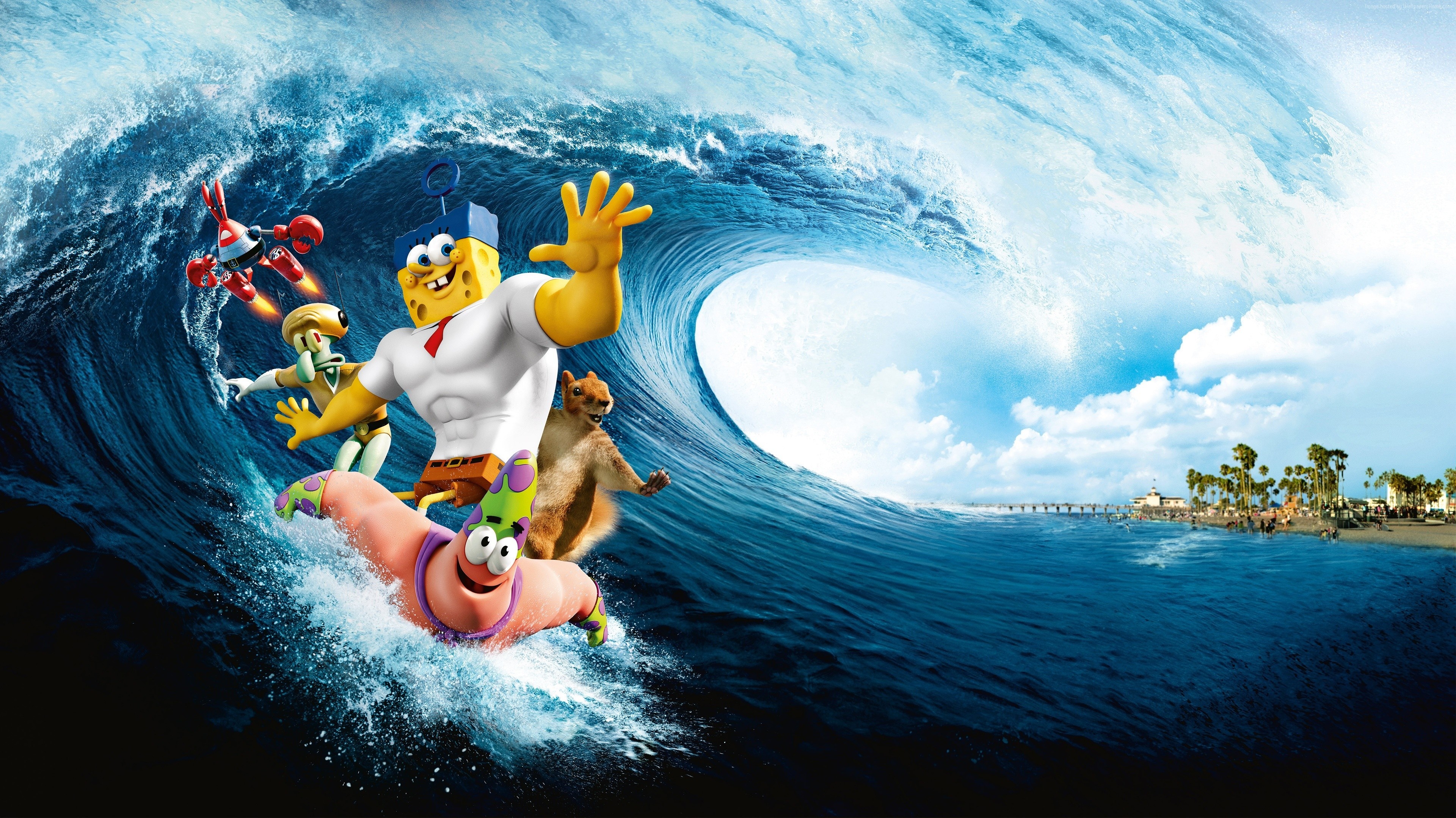 Squidward, SpongeBob ocean background, Sea creatures, Underwater, 3840x2160 4K Desktop