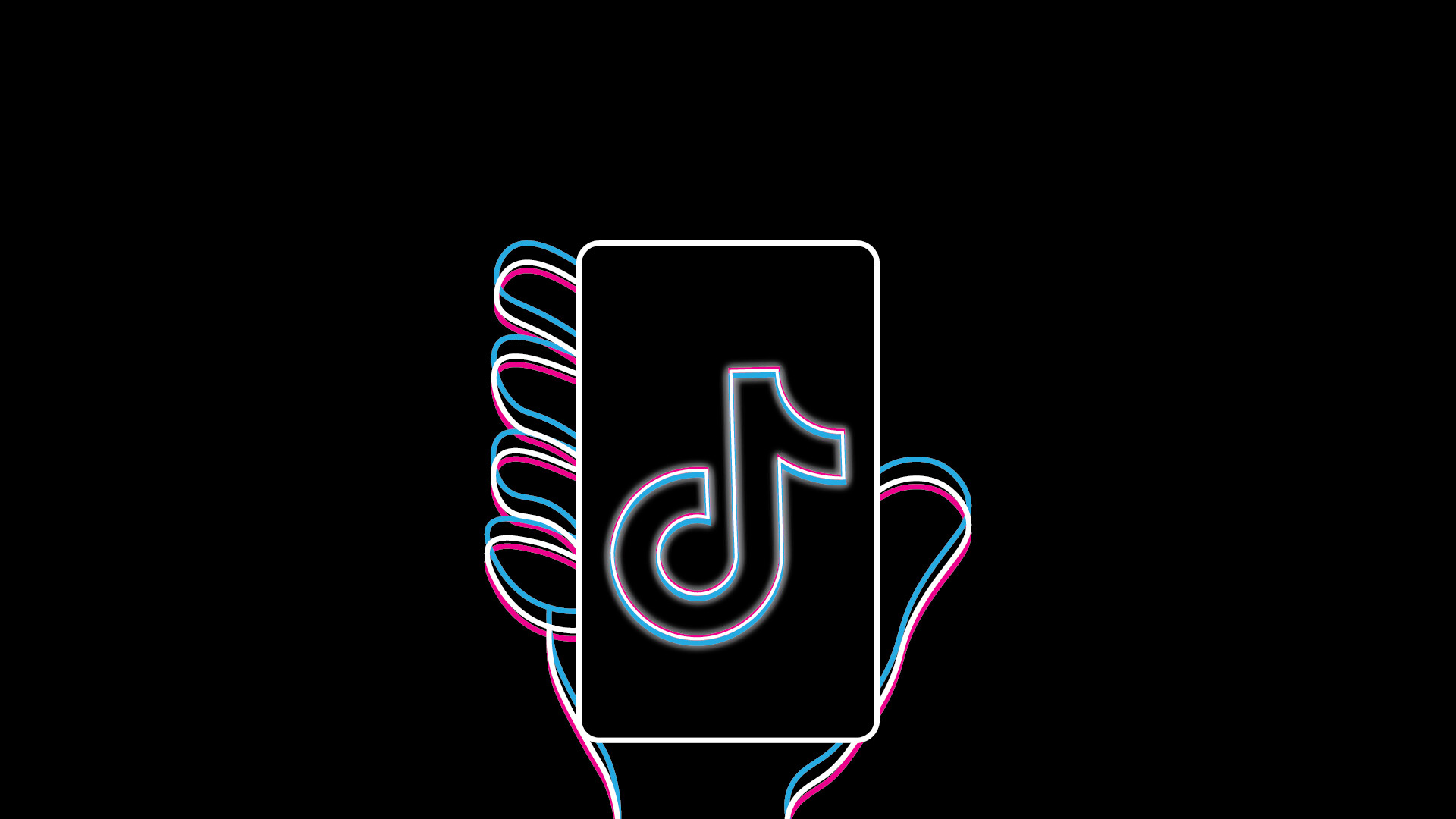 TikTok: A social network, Available for both iOS and Android. 1920x1080 Full HD Wallpaper.