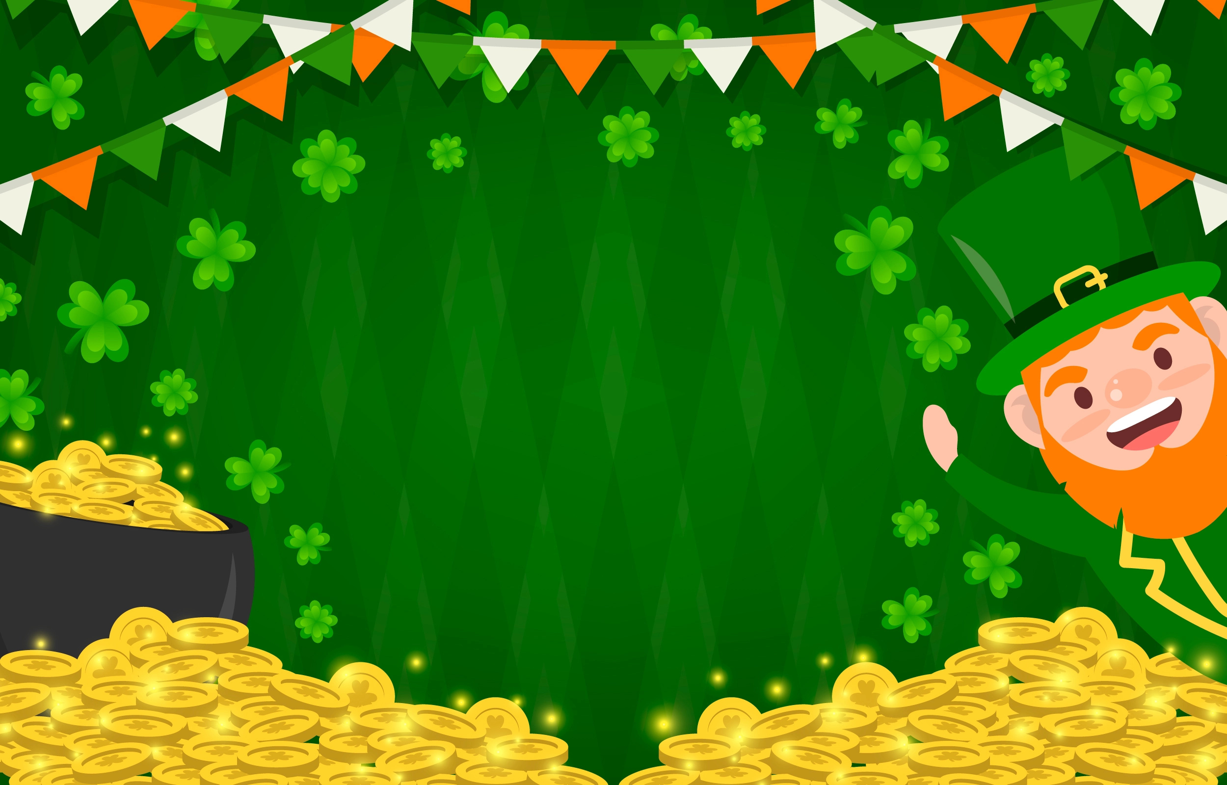 Celebrating St. Patrick's Day, Leprechaun waving hand, Irish folklore, Luck, 2500x1600 HD Desktop