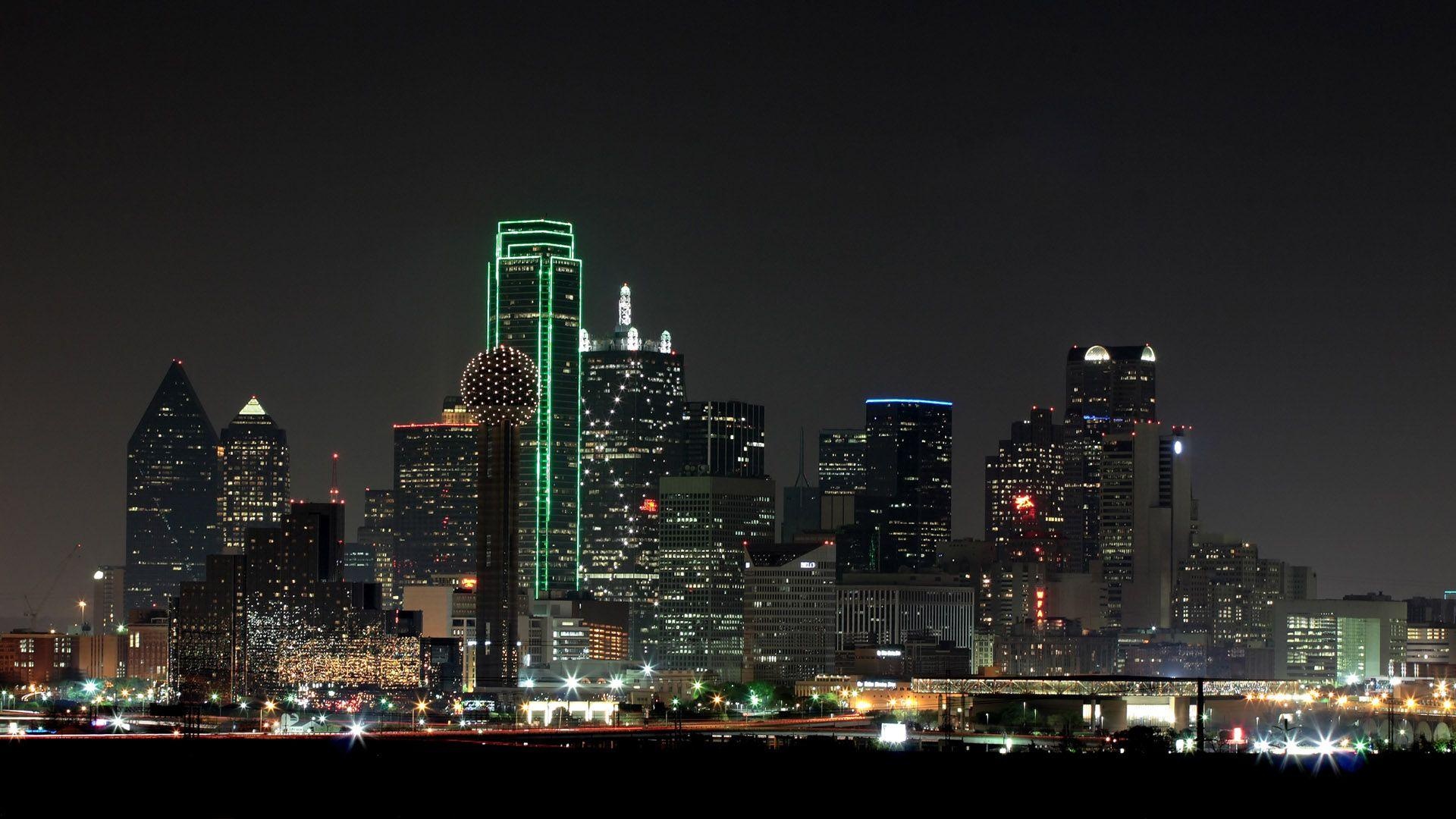 Dallas Skyline at Night, Mesmerizing Views, Urban Illumination, 1920x1080 Full HD Desktop