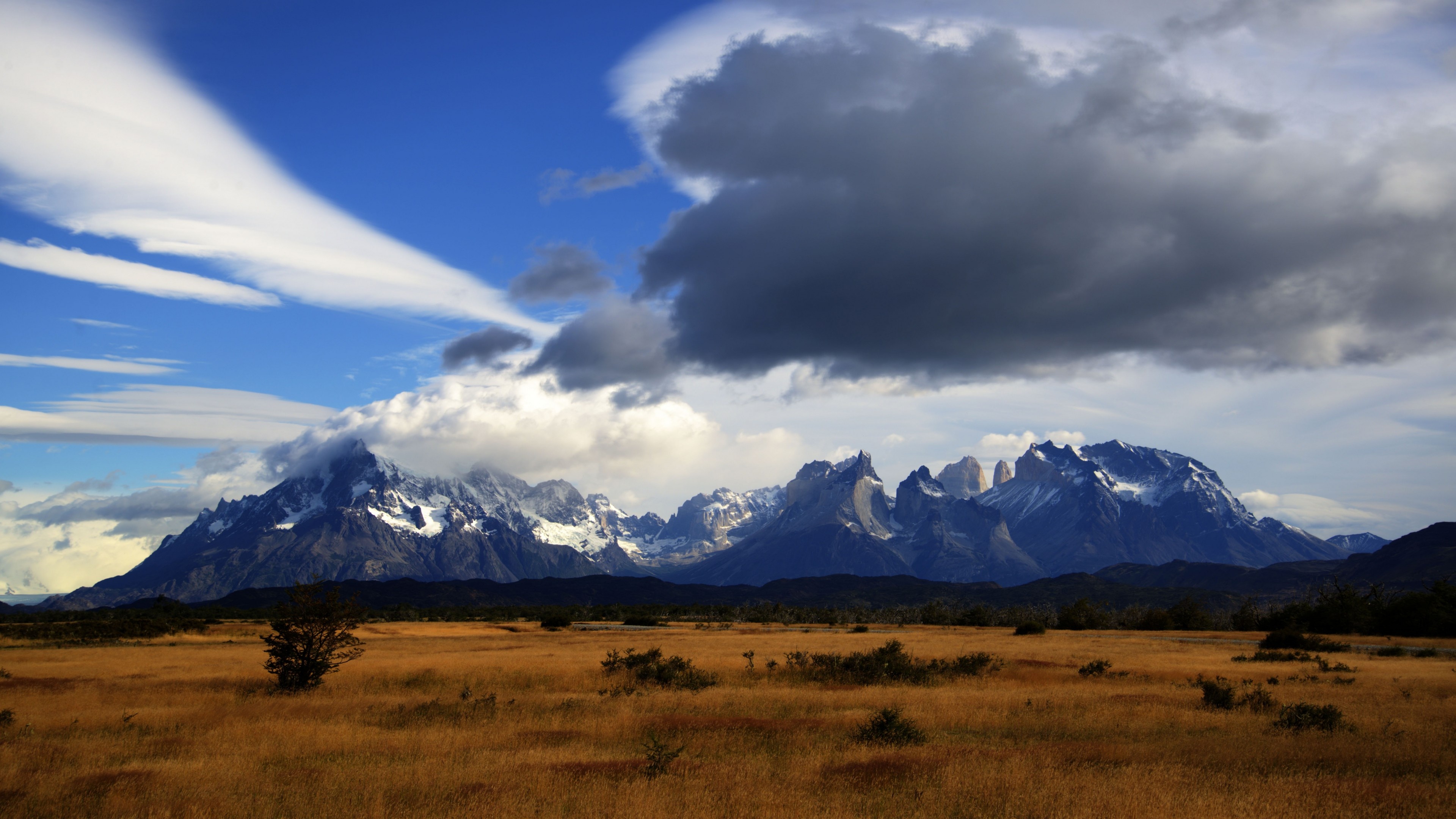 Torres del Paine 5K wallpaper, Chile mountain clouds, 3840x2160 4K Desktop