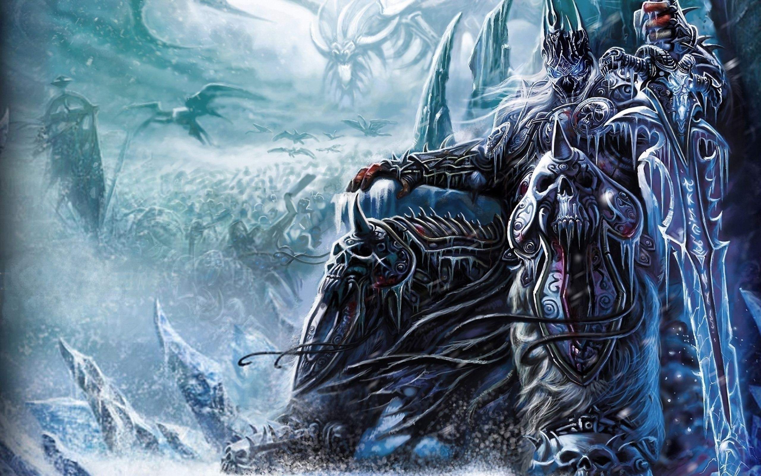 Lich King, WoW wallpaper, Epic battle, Frozen throne, 2560x1600 HD Desktop