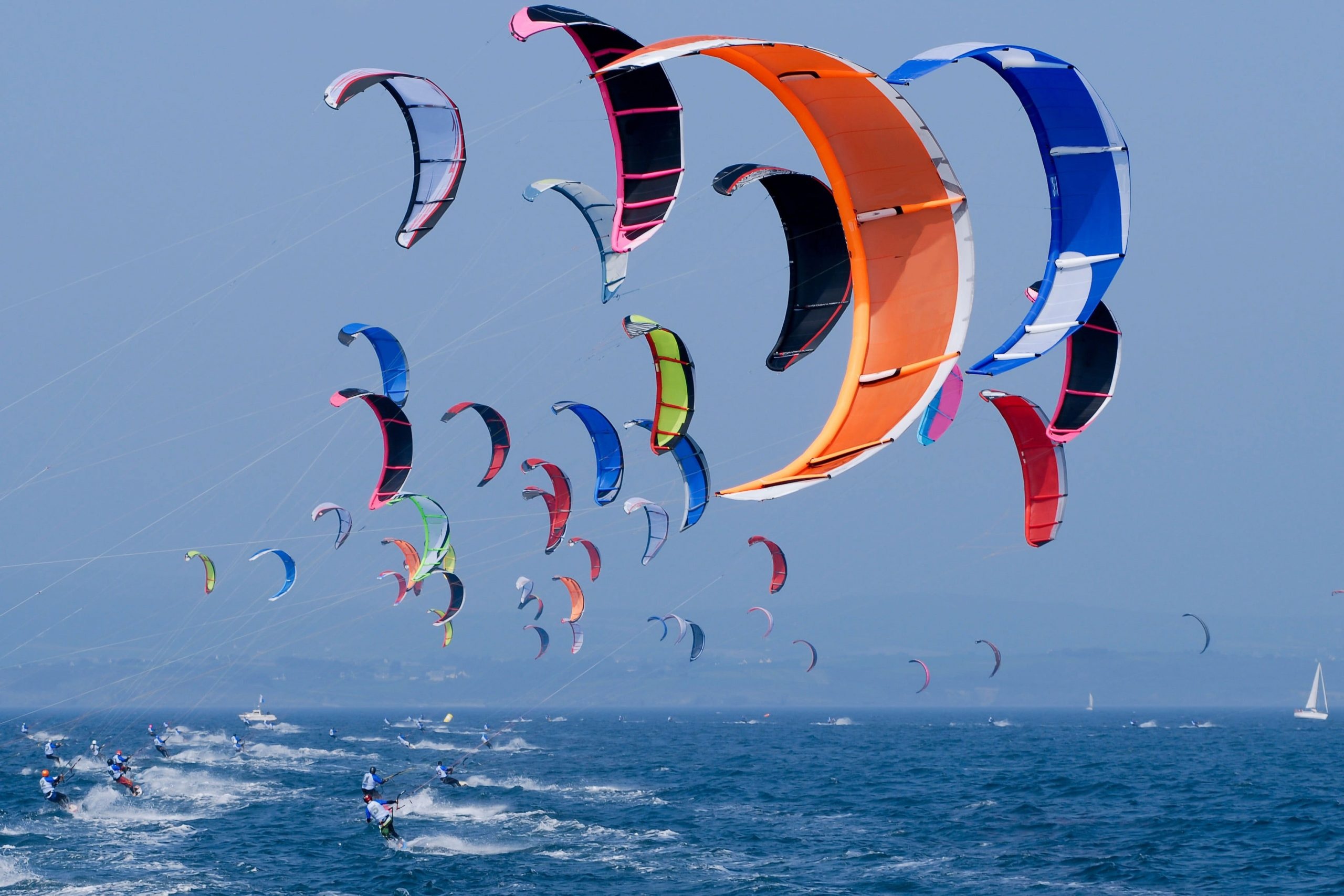 Kiteboarding: A leading edge inflatable kite, Kitesurfing competitions, Wind power. 2560x1710 HD Background.