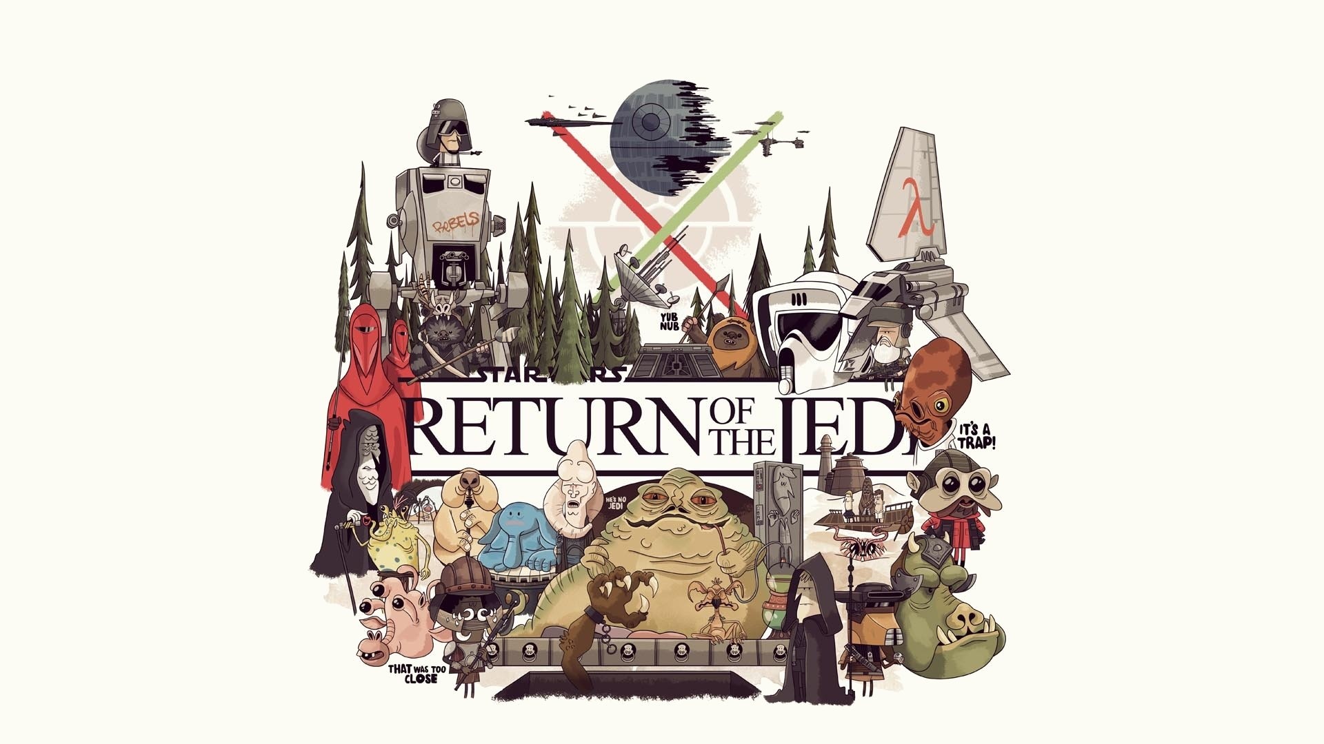 Return of the Jedi, Desktop backgrounds, Epic battle, Sci-fi adventure, 1920x1080 Full HD Desktop