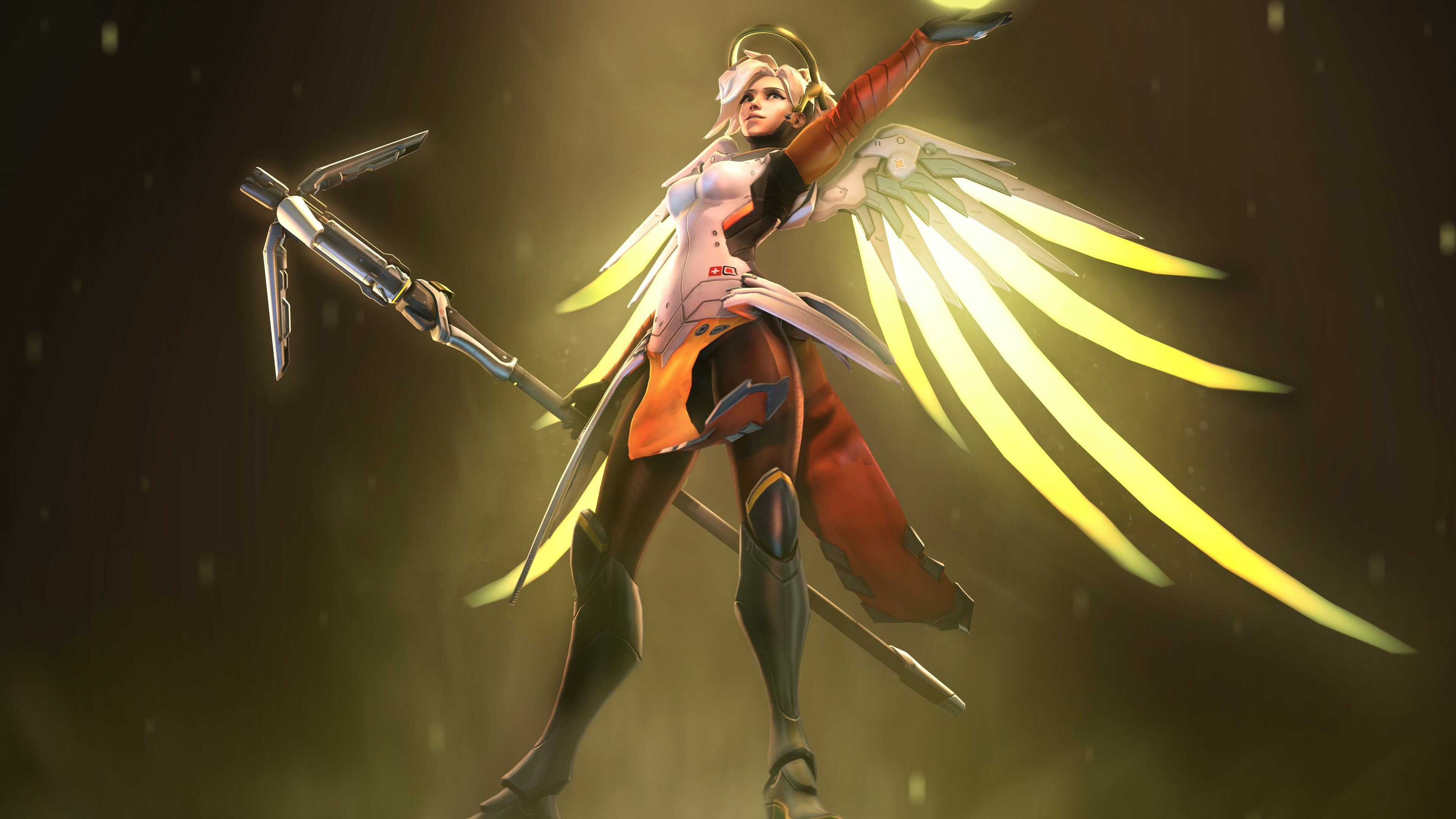 Overwatch: Mercy, The most healing-oriented of the Support heroes. 3840x2160 4K Wallpaper.
