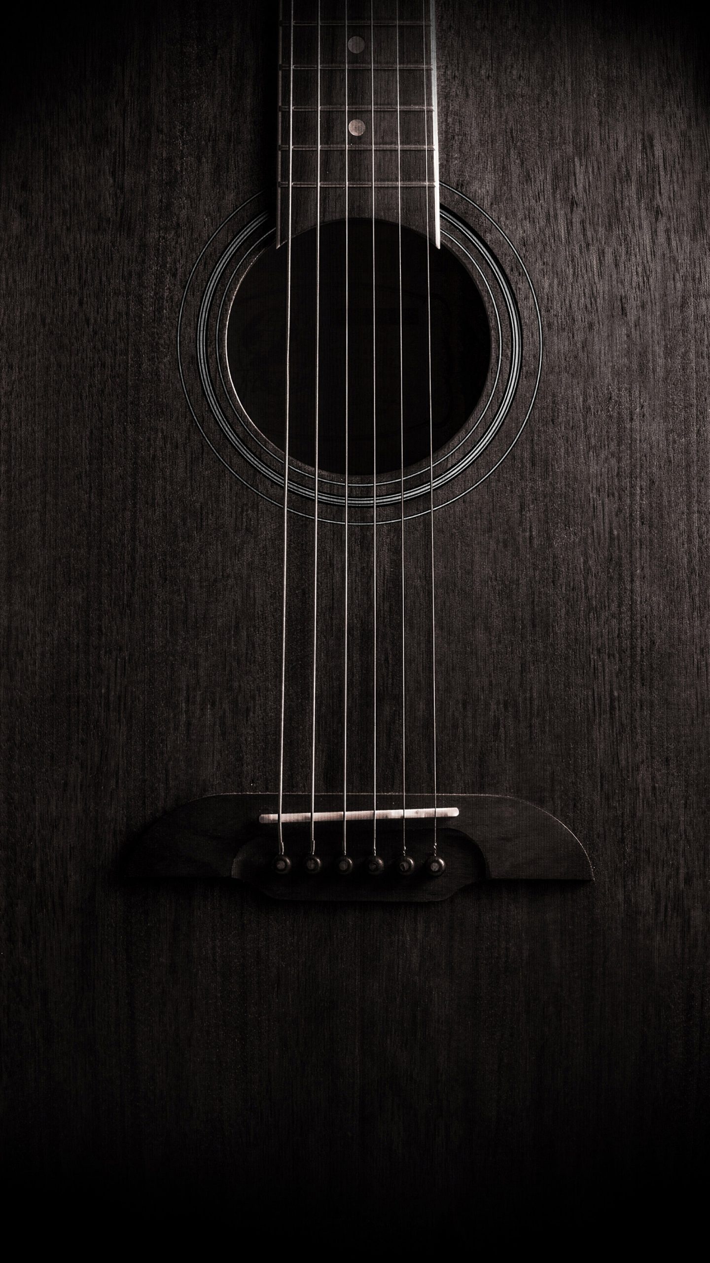 Guitar: The musical instrument classified as a chordophone, A stringed plucking instrument. 1440x2560 HD Background.