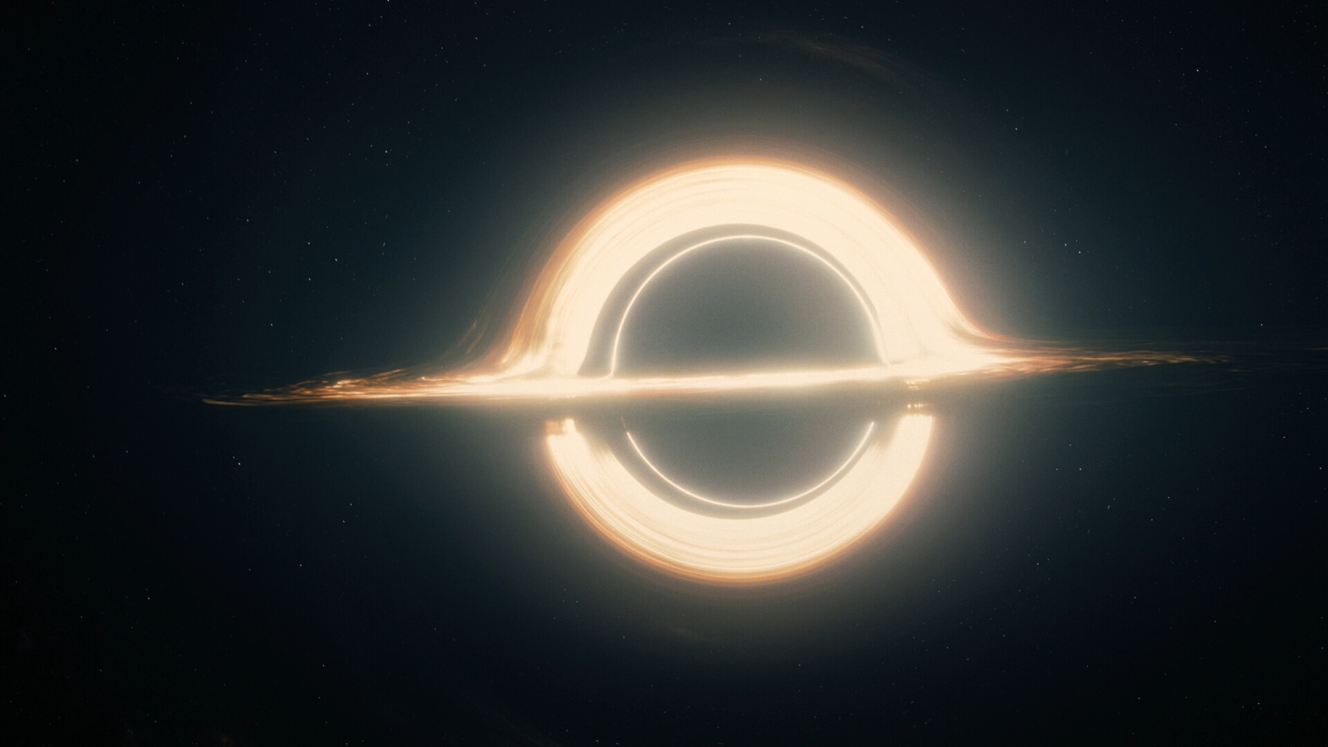 Interstellar black hole, CGI image, Spectacular visuals, Sci-fi masterpiece, 1920x1080 Full HD Desktop