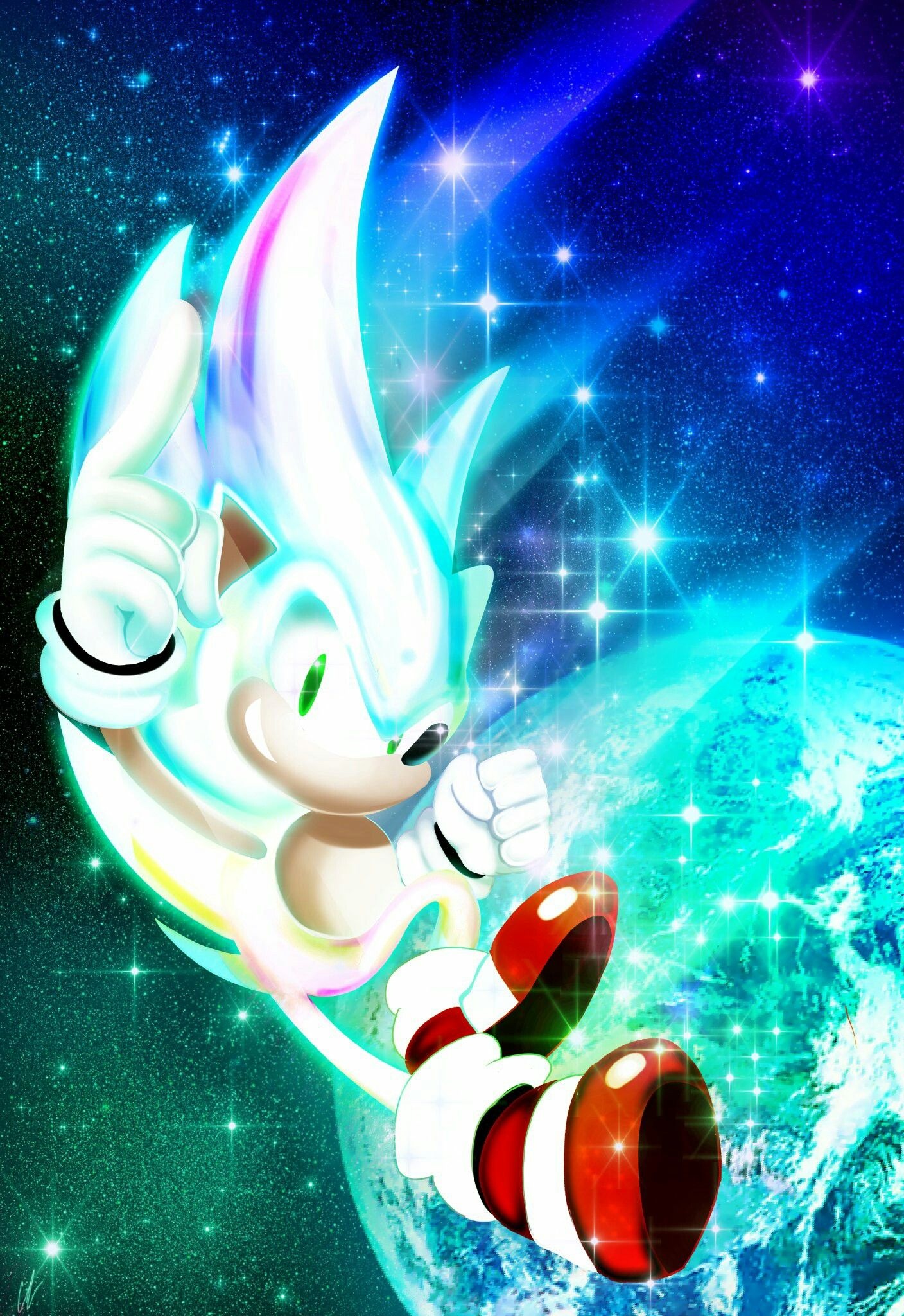Hyper Sonic, AeroArtwork, Sonic's electrifying aura, Sonic the Hedgehog fan art, 1410x2050 HD Phone