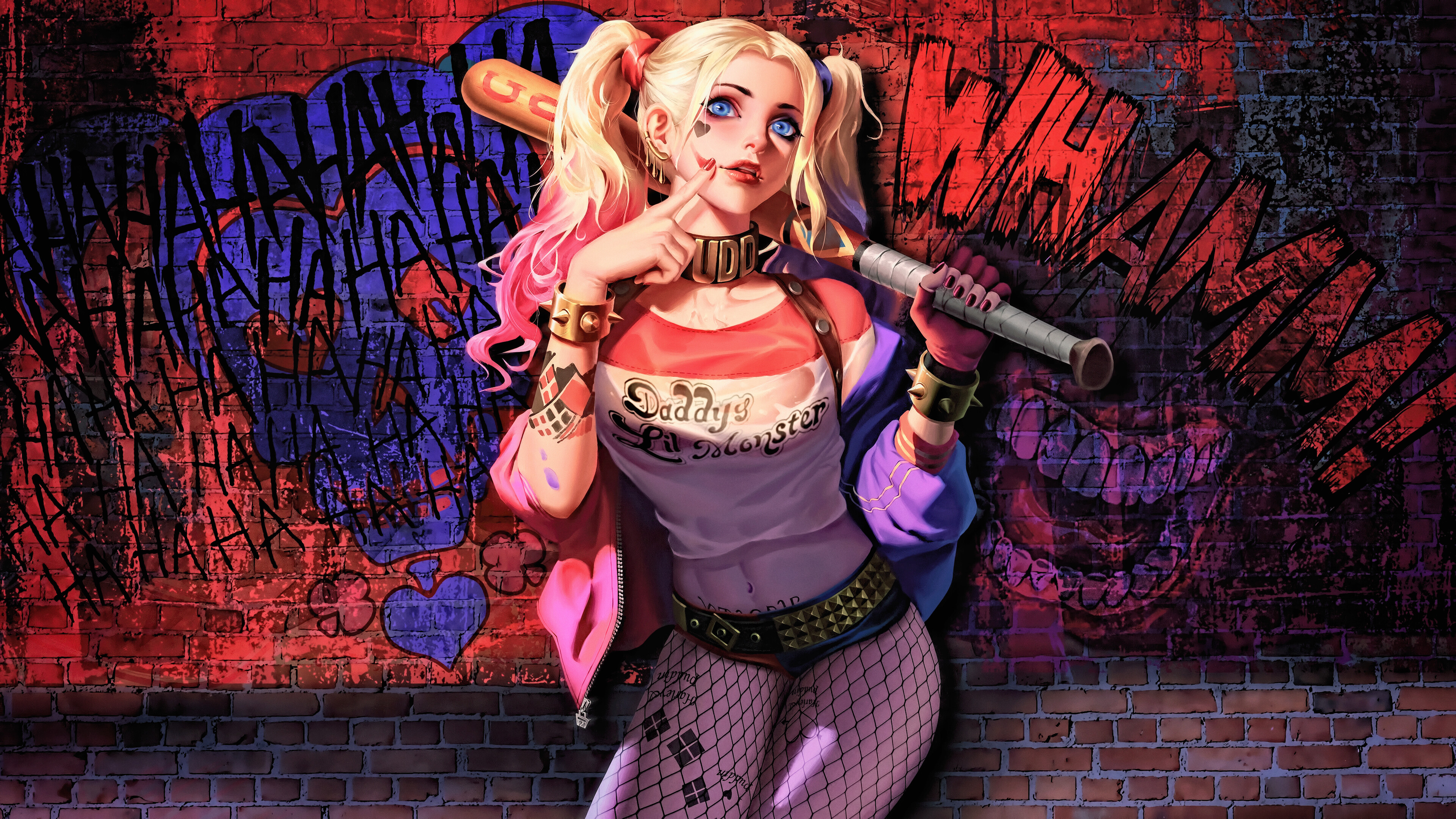 DC Villain: Harley Quinn, A character appearing in American comic books. 3840x2160 4K Background.
