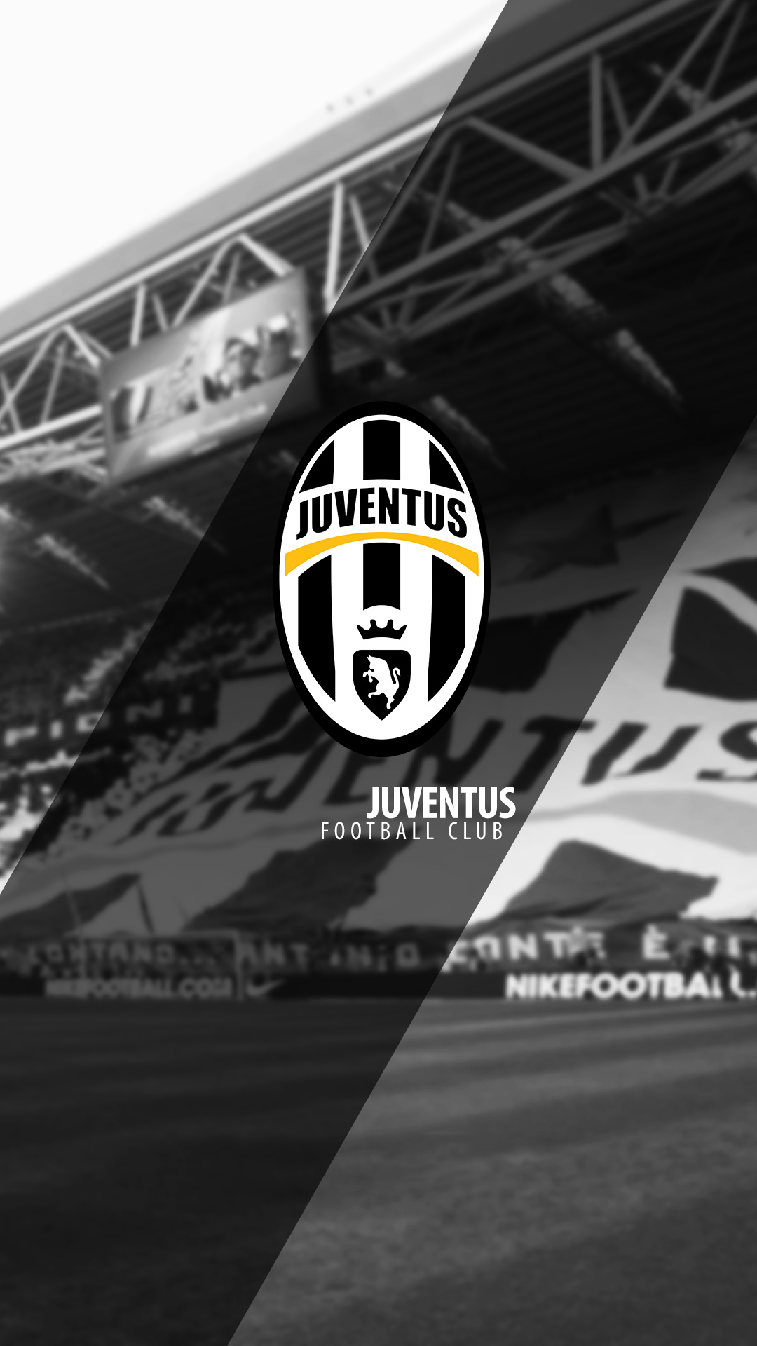 Juventus: The club has worn a black and white striped home kit since 1903. 1080x1920 Full HD Background.