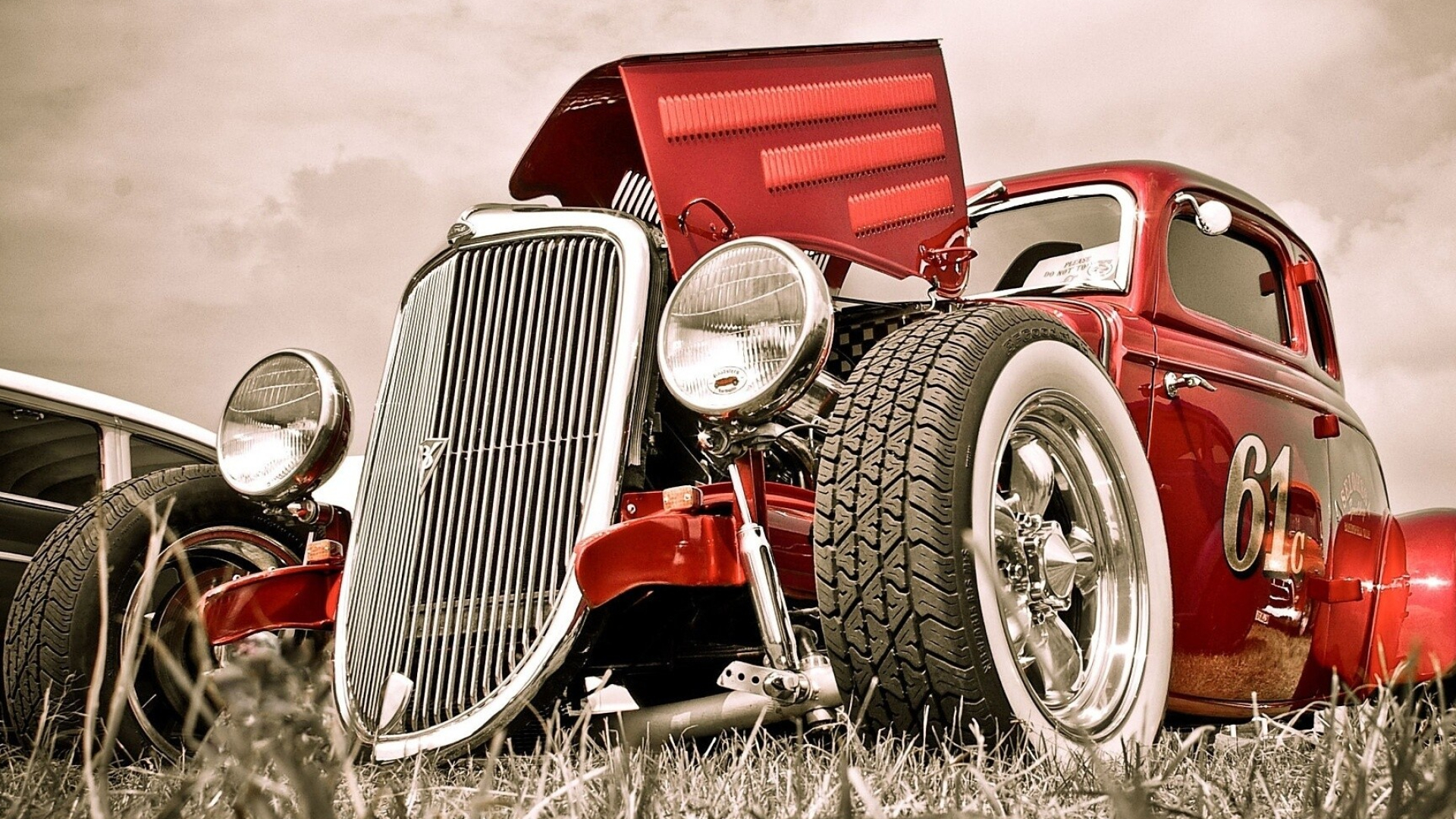 Hot Rod: 1933 Ford, Coupe, Altered for fast acceleration. 1920x1080 Full HD Wallpaper.