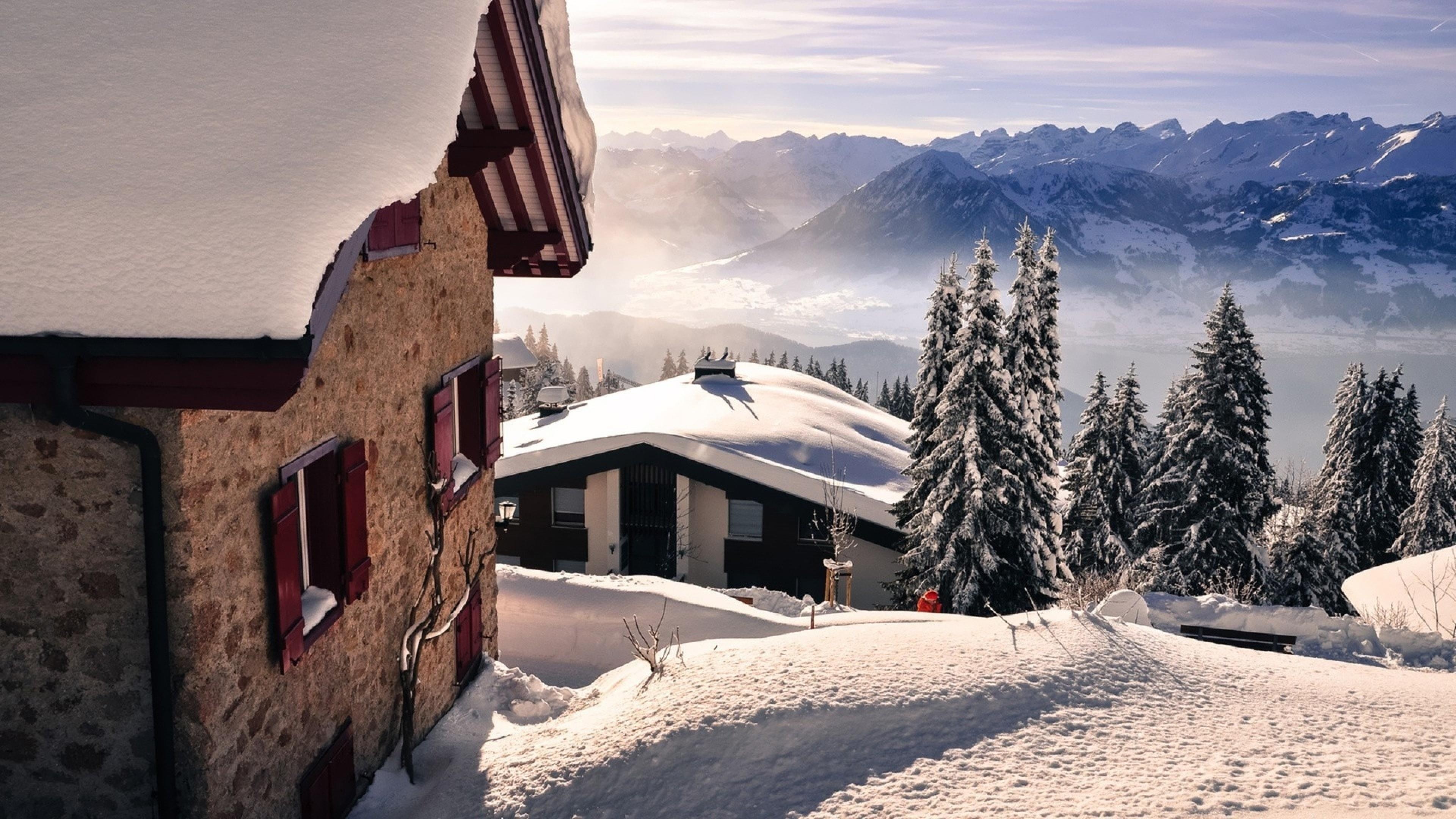 Courchevel travels, Winter village, Snowy landscapes, Breathtaking views, 3840x2160 4K Desktop