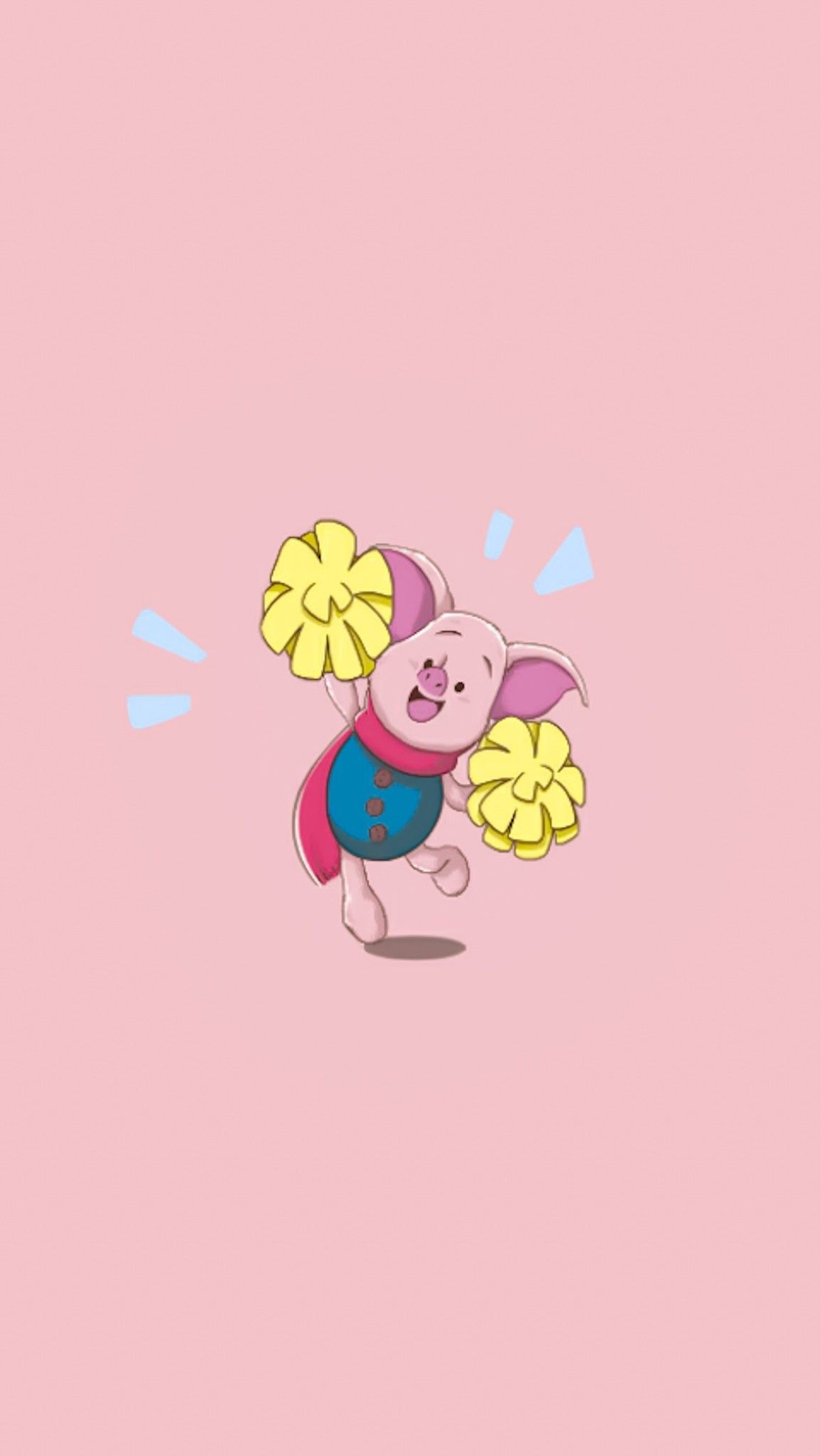 Piglet, Winnie the Pooh, Pink background, Charming illustration, 1160x2050 HD Handy