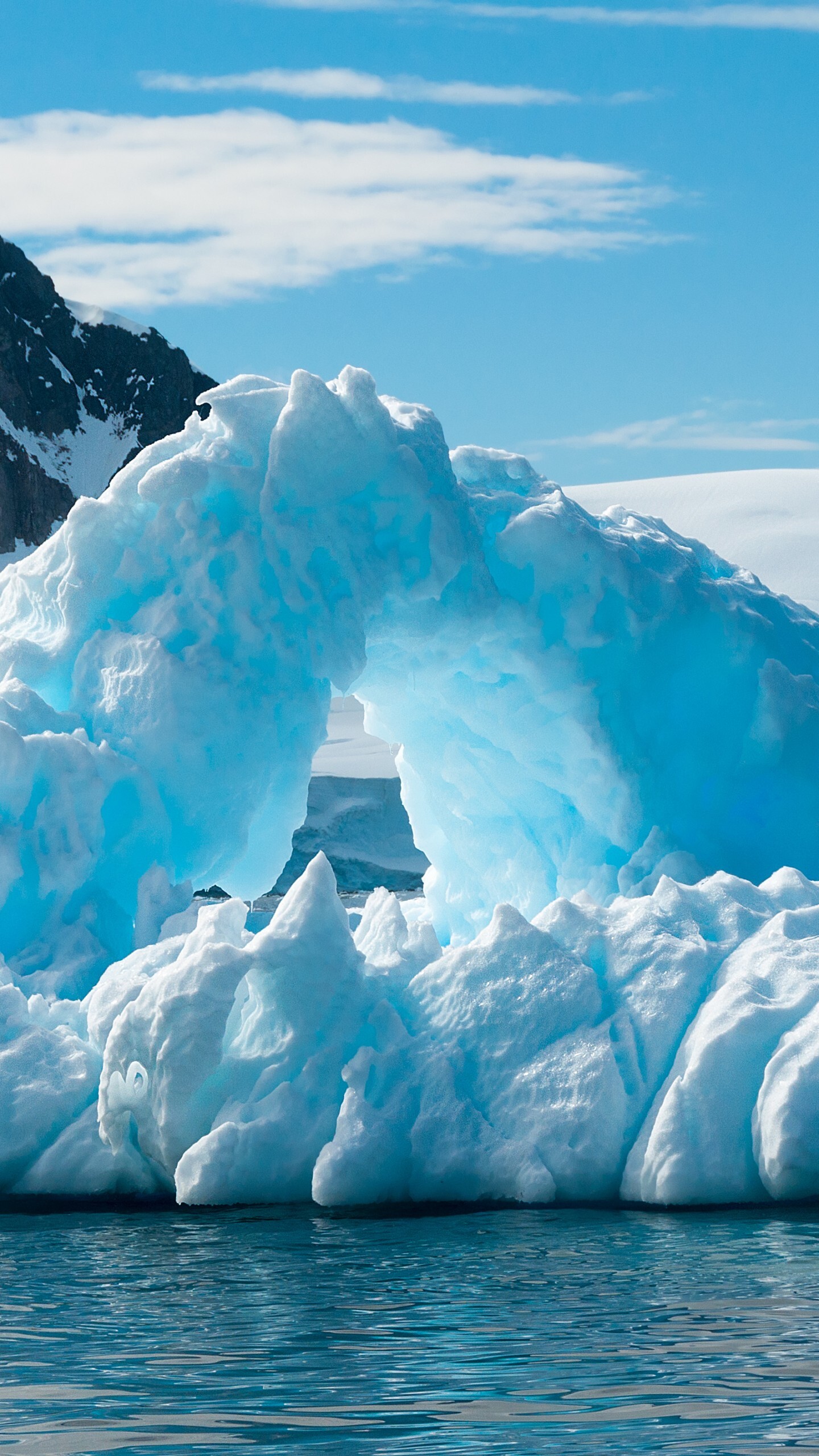 Glacier: Antarctica, Iceberg, North, Winter, Nature, A large, perennial mass of ice. 1440x2560 HD Background.