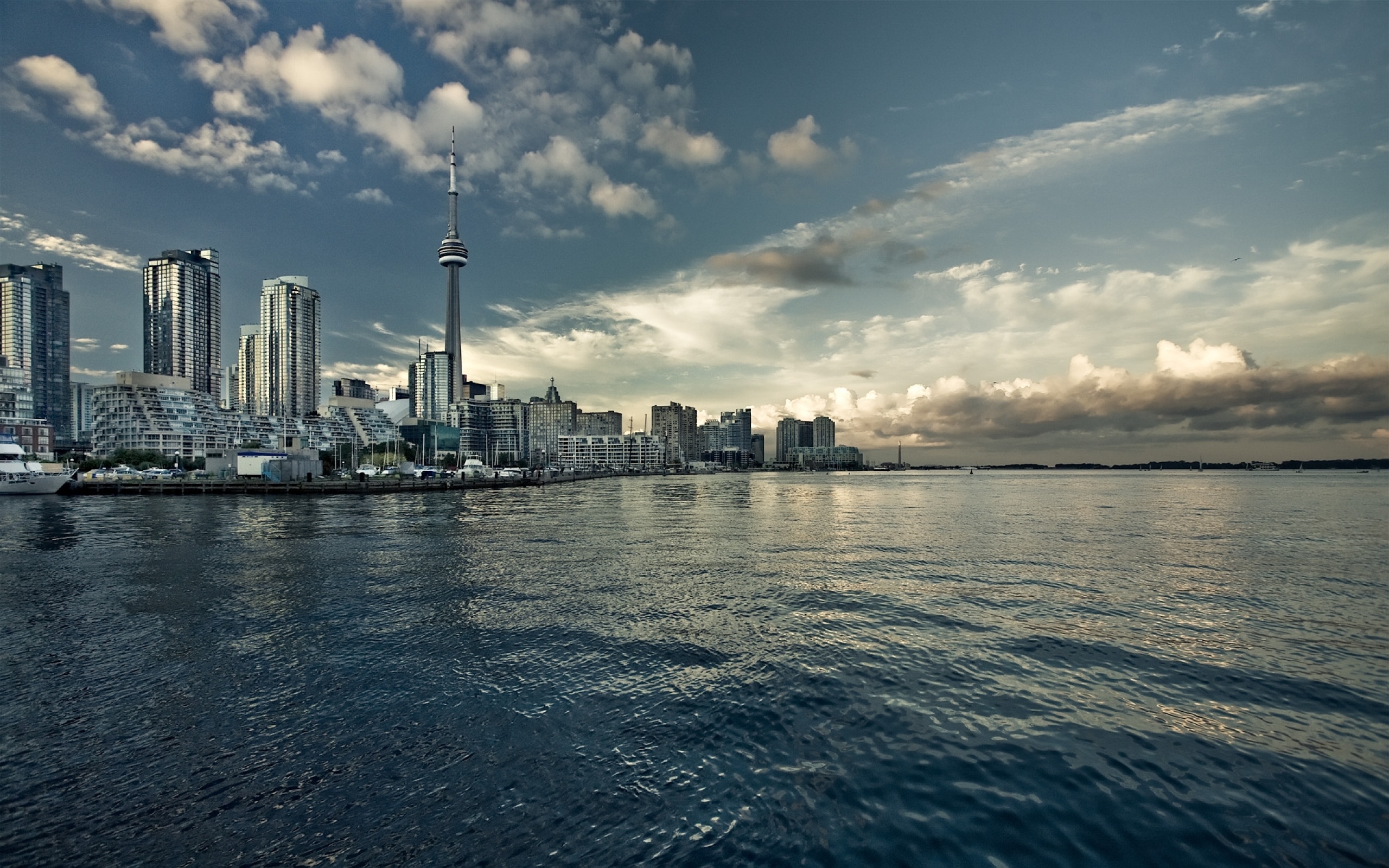 Lake Ontario, CN Tower, Toronto Raptors, 2560x1600 HD Desktop