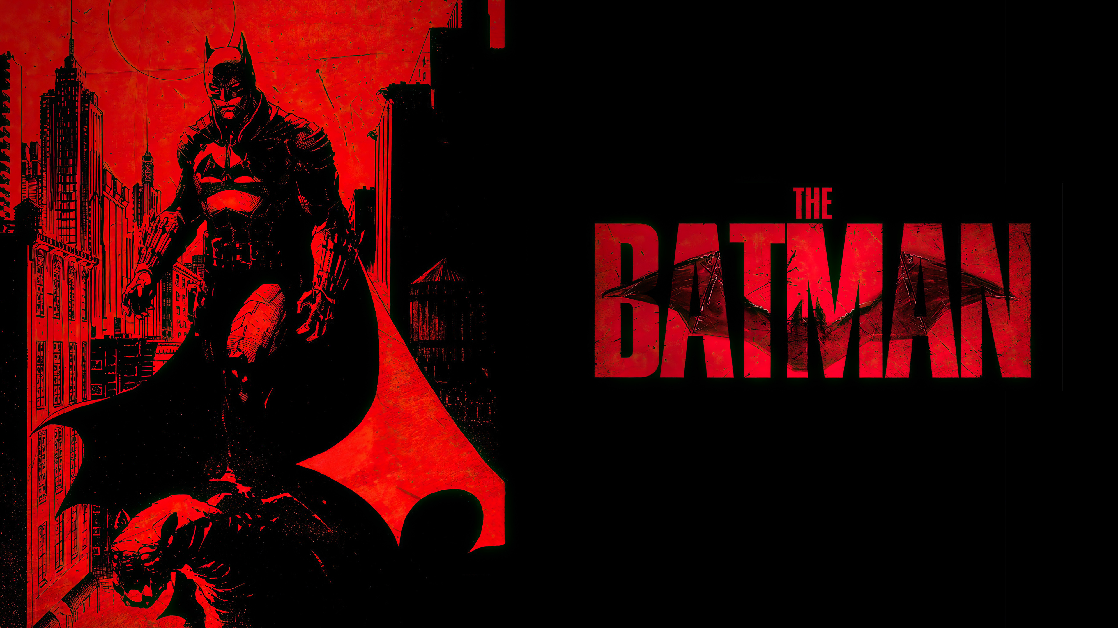The Batman, Intense gaze, Superhero journey, Graphic novel, Cinematic imagery, 3840x2160 4K Desktop