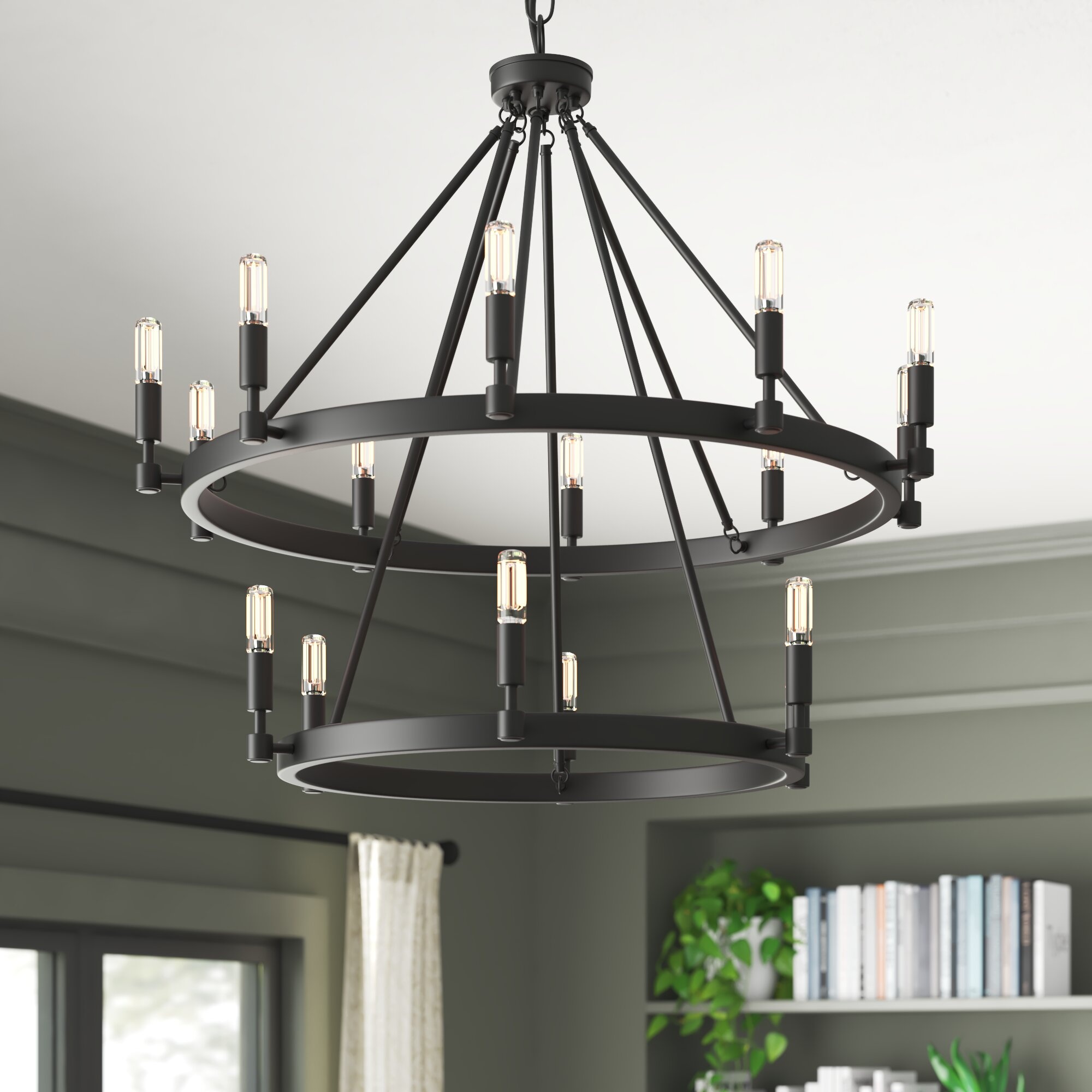 Camilla candle style chandelier, Wagon wheel design, Rustic charm, Eye-catching fixture, 2000x2000 HD Phone
