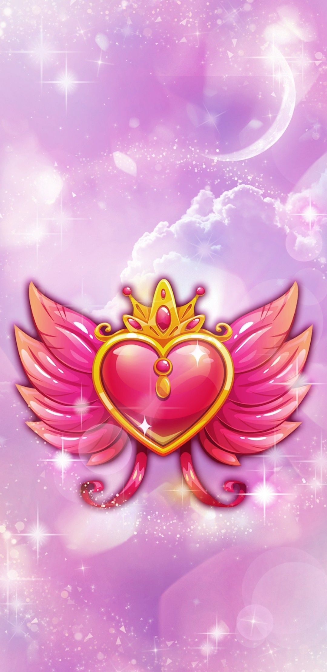 Heart With Wings, Wings wallpaper, Cute design, Whimsical imagery, 1080x2220 HD Handy