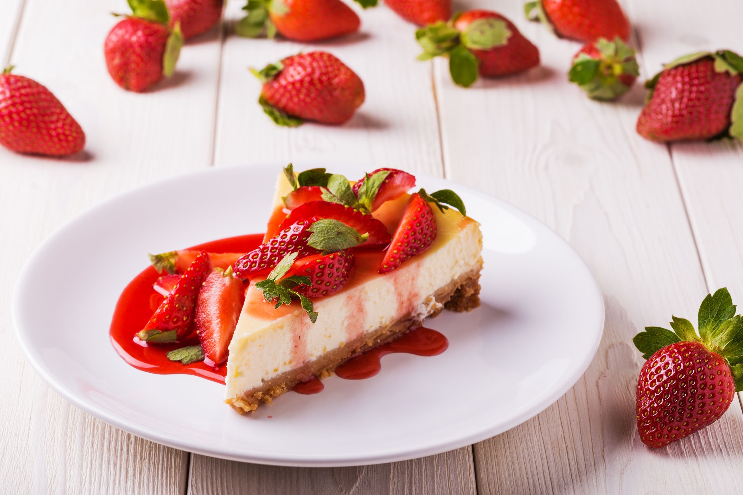 Cheesecake: A thick, creamy filling of cheese, eggs, and sugar over a thinner crust. 2510x1680 HD Wallpaper.