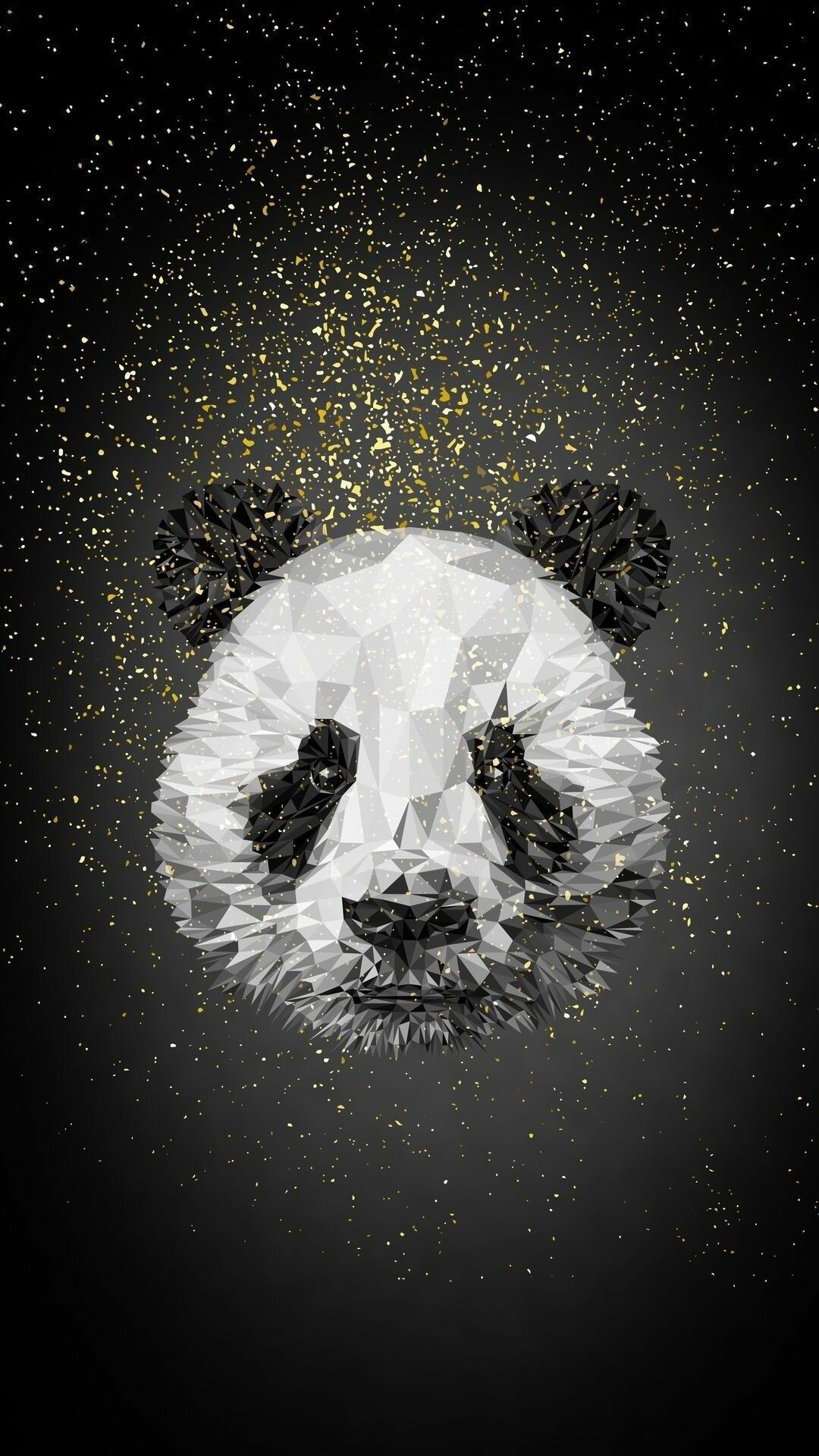Panda: Black and white bear, Monochrome. 1080x1920 Full HD Background.