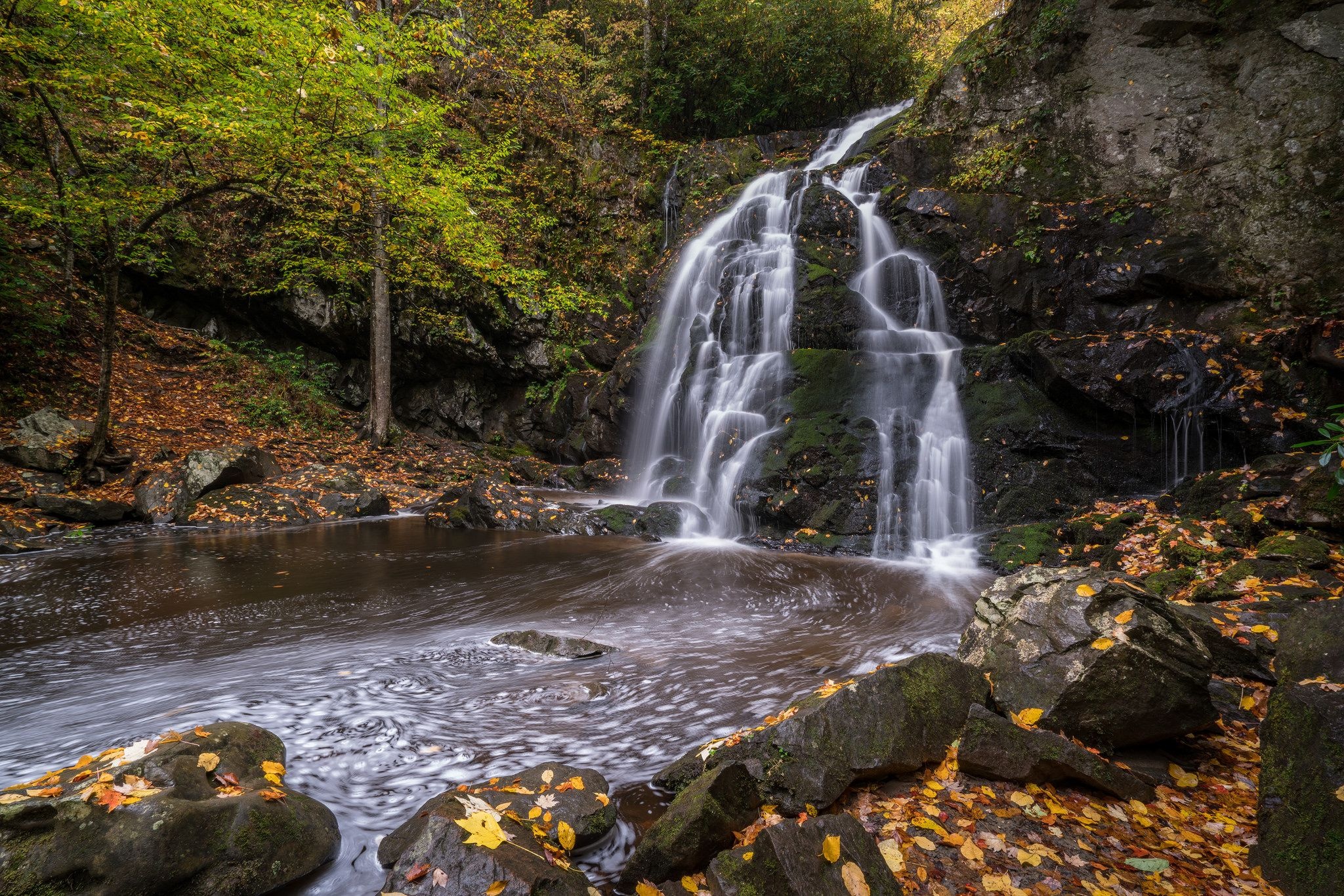 Spruce Flat Falls, Great Smoky Mountains, National Park, Spectacular waterfall, 2050x1370 HD Desktop