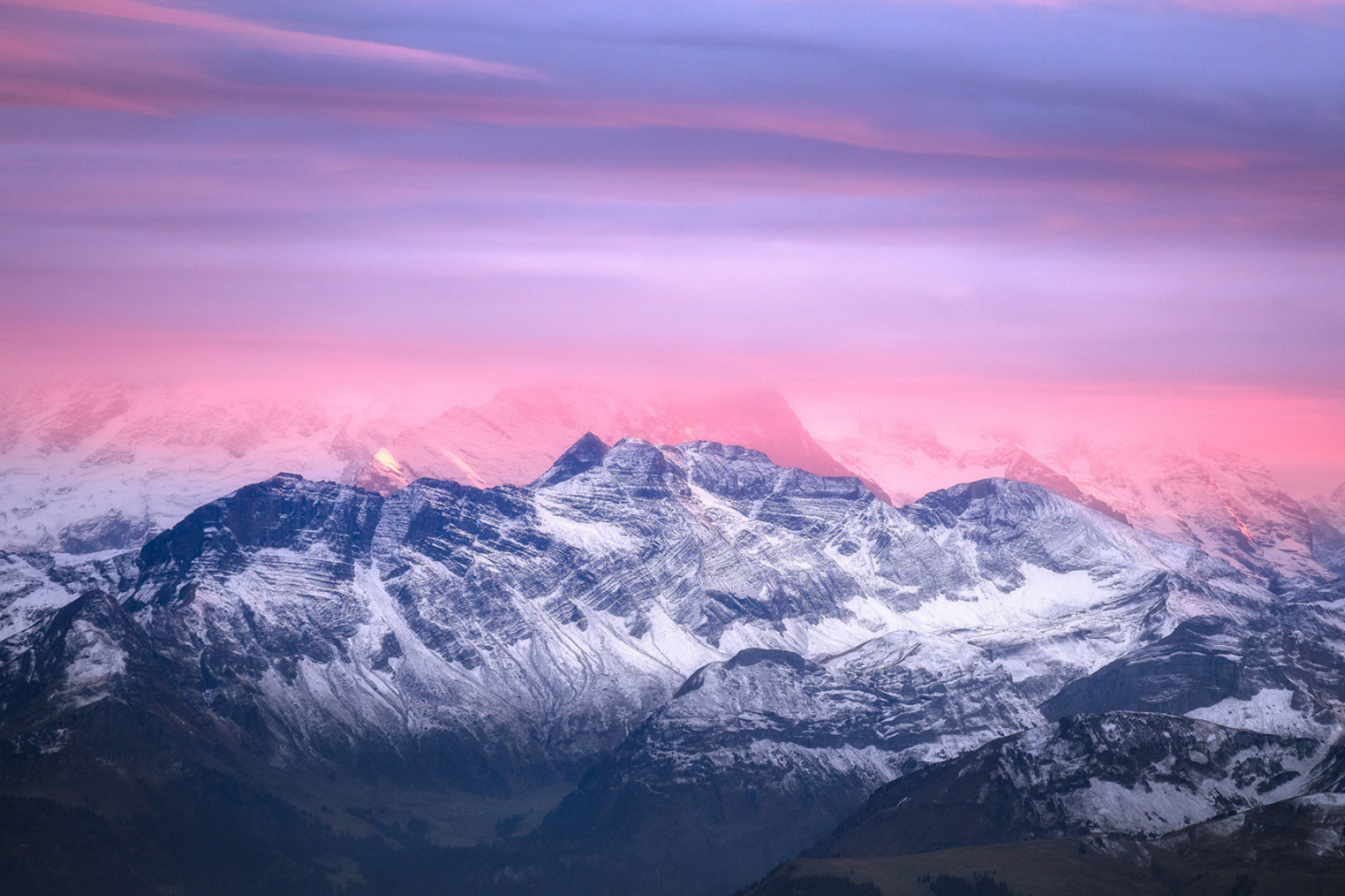 Mount Pilatus, Sunrise on top, World photography, Sunset obsession, 2200x1470 HD Desktop