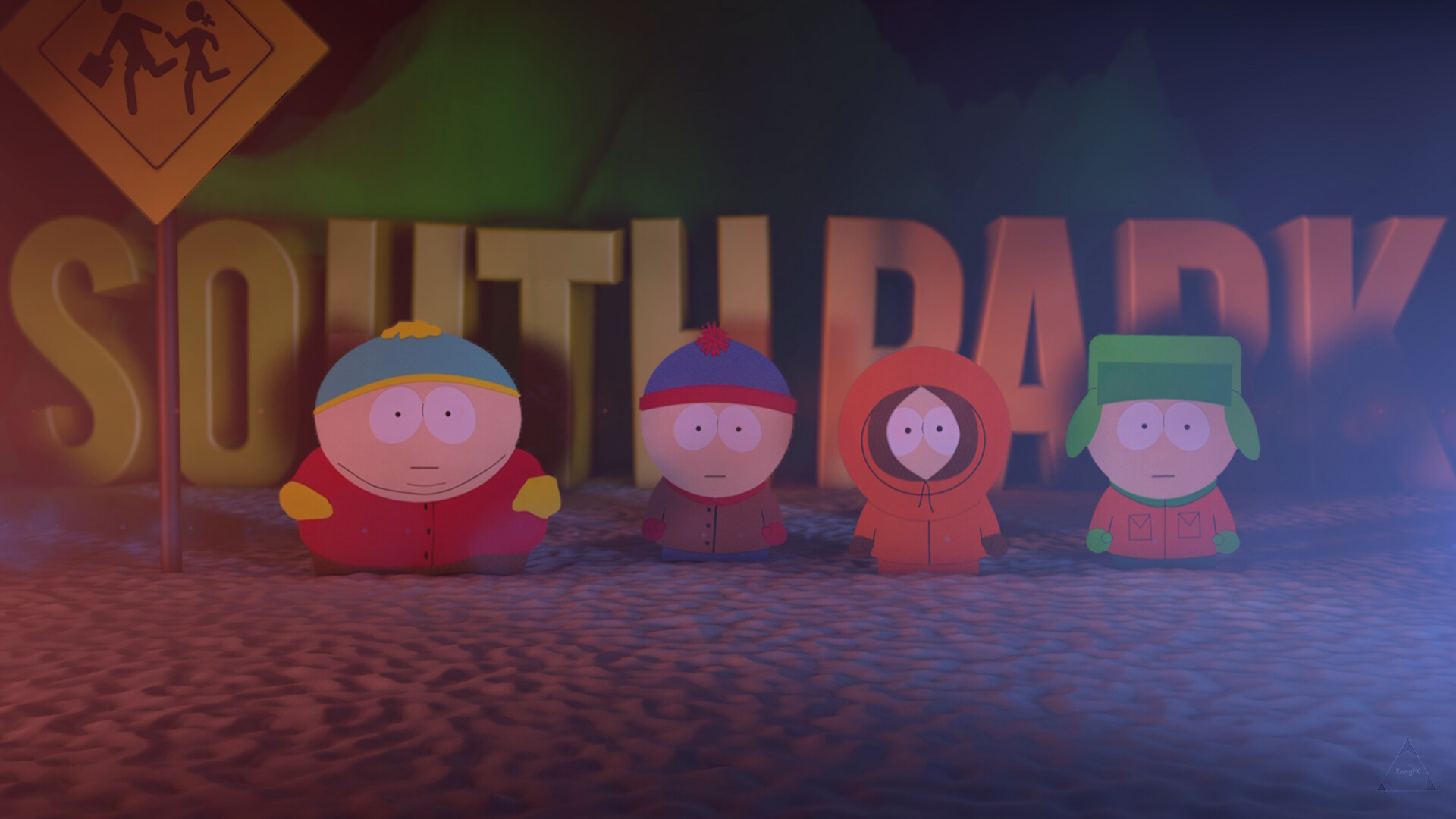 South Park: Parker and Stone voice most of the male characters. 1920x1080 Full HD Background.