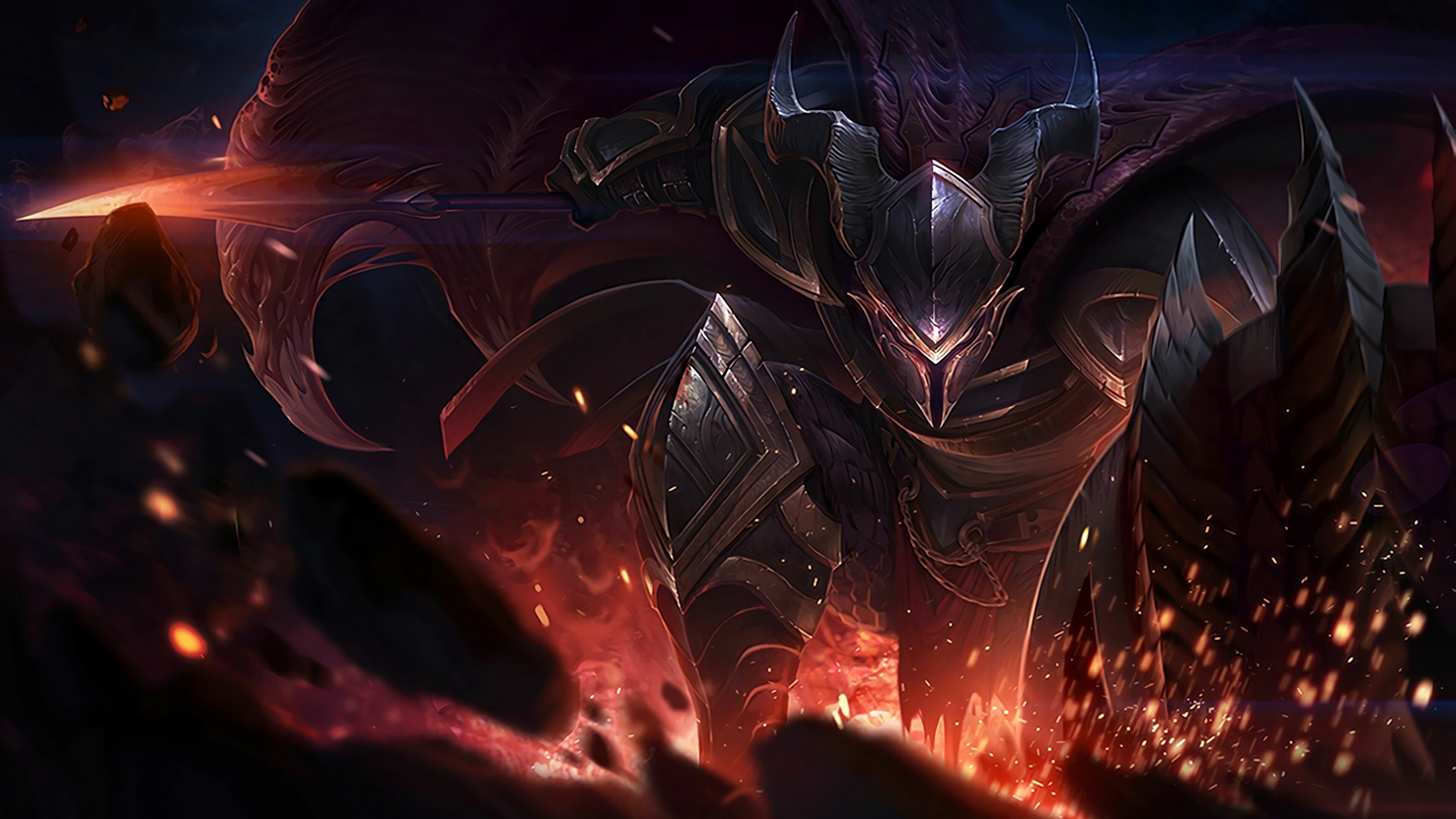 League of Legends: Pantheon, the Unbreakable Spear, Fighter, Diver. 3840x2160 4K Background.