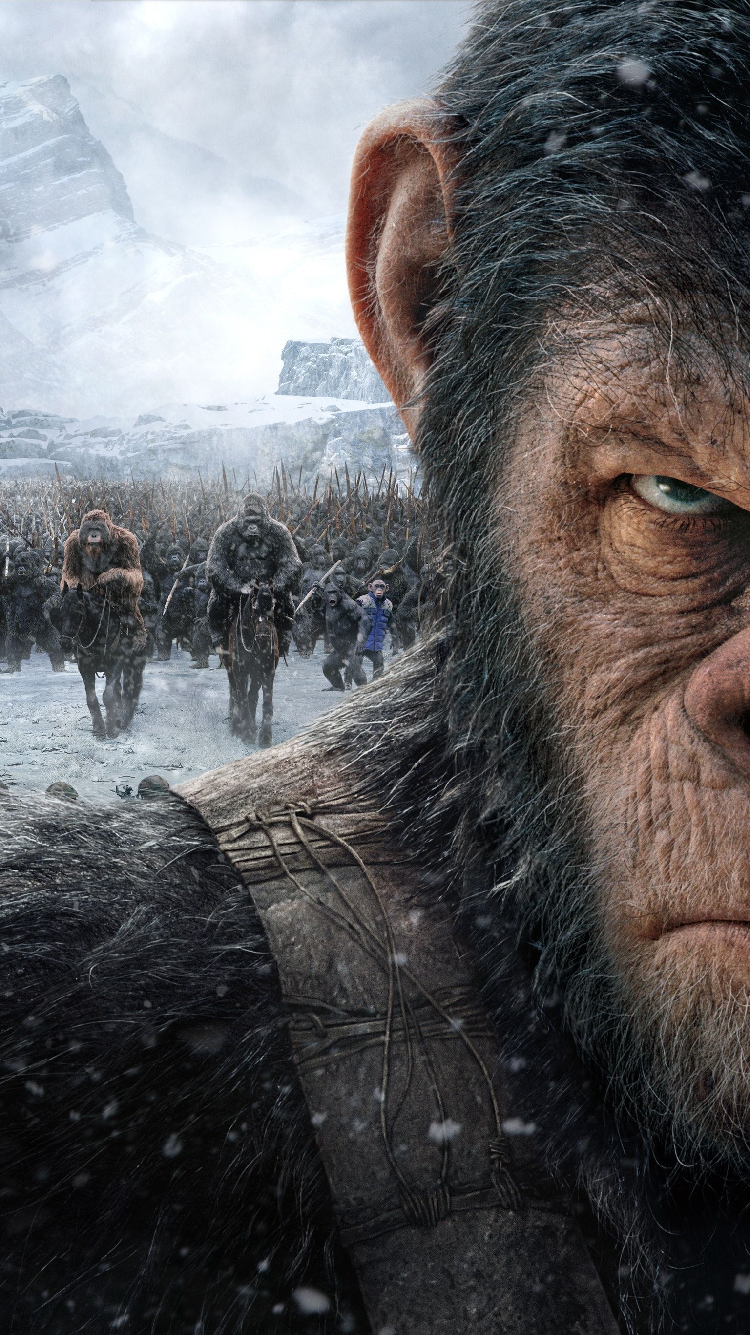 Planet of the Apes, Intense war scenes, Apes in action, Struggle for freedom, 1540x2740 HD Handy