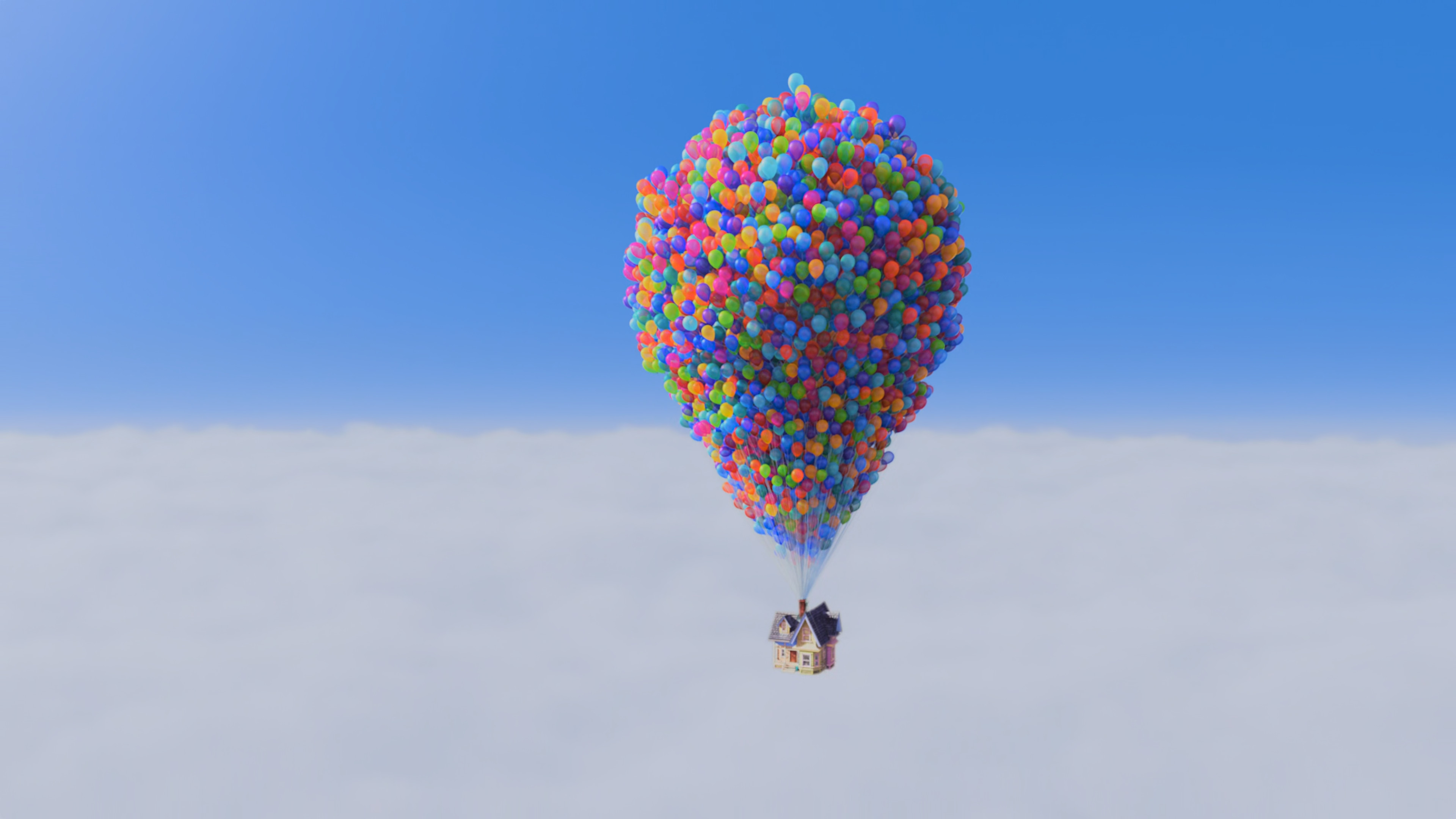 Cluster Ballooning: Up (2009) computer-animated film, Pixar Animation Studios, Walt Disney Pictures. 3840x2160 4K Wallpaper.