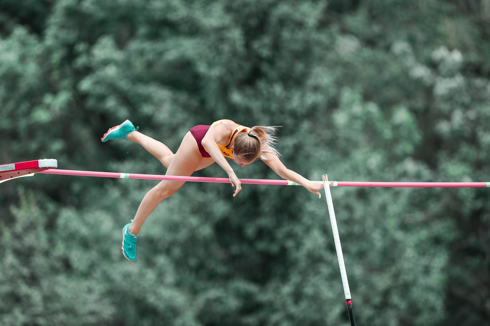 Pole Vaulting: Karlie Place, Training, A competition consisting of a leap for height over a crossbar. 2050x1370 HD Background.