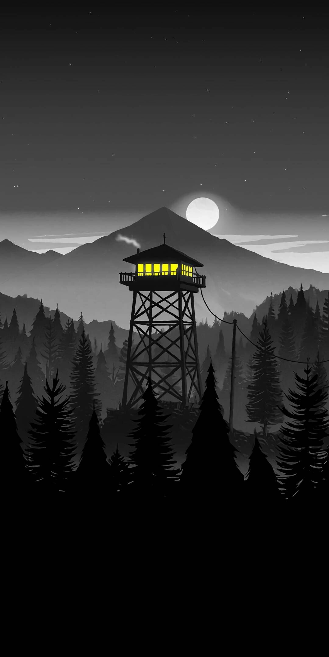 Firewatch: A single-player first-person video game where the player, as a man named Henry, explores the Wyoming wilderness. 1080x2160 HD Wallpaper.