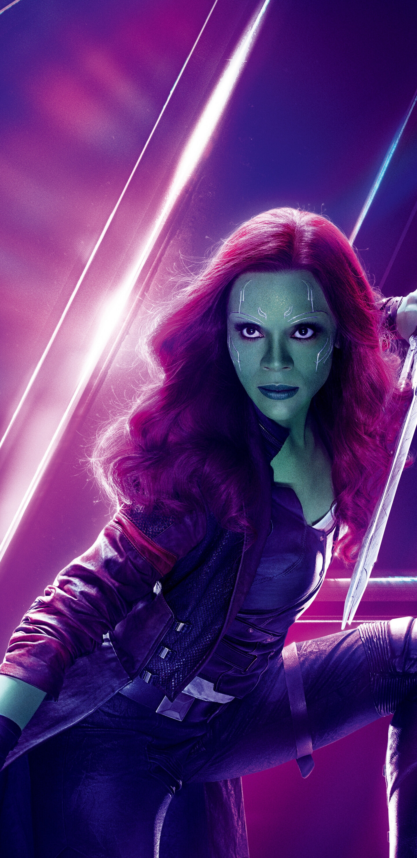 Zoe Saldana, Avengers Infinity War, Samsung Galaxy, Prominente Schauspielerin, 1440x2960 HD Handy