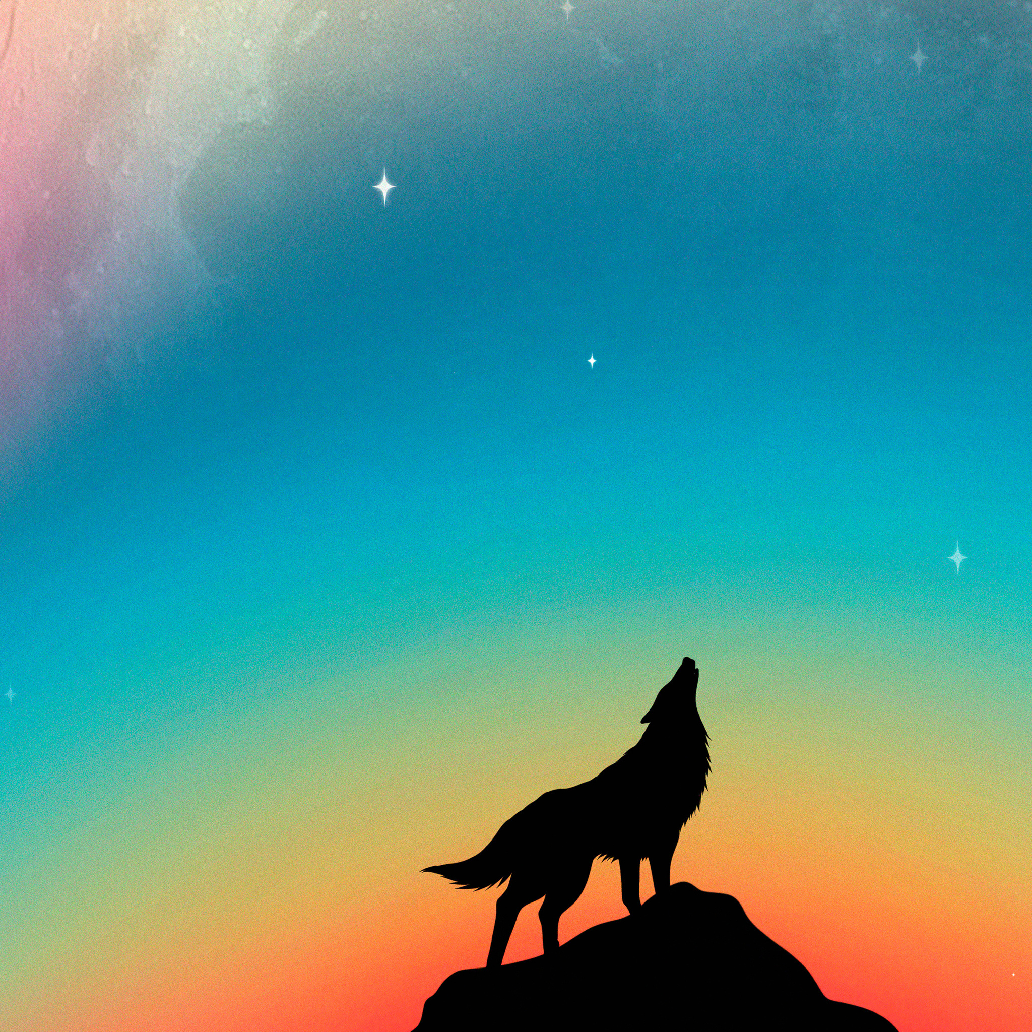 Howling Wolf, Minimal, 4K iPad Air, 2050x2050 HD Phone