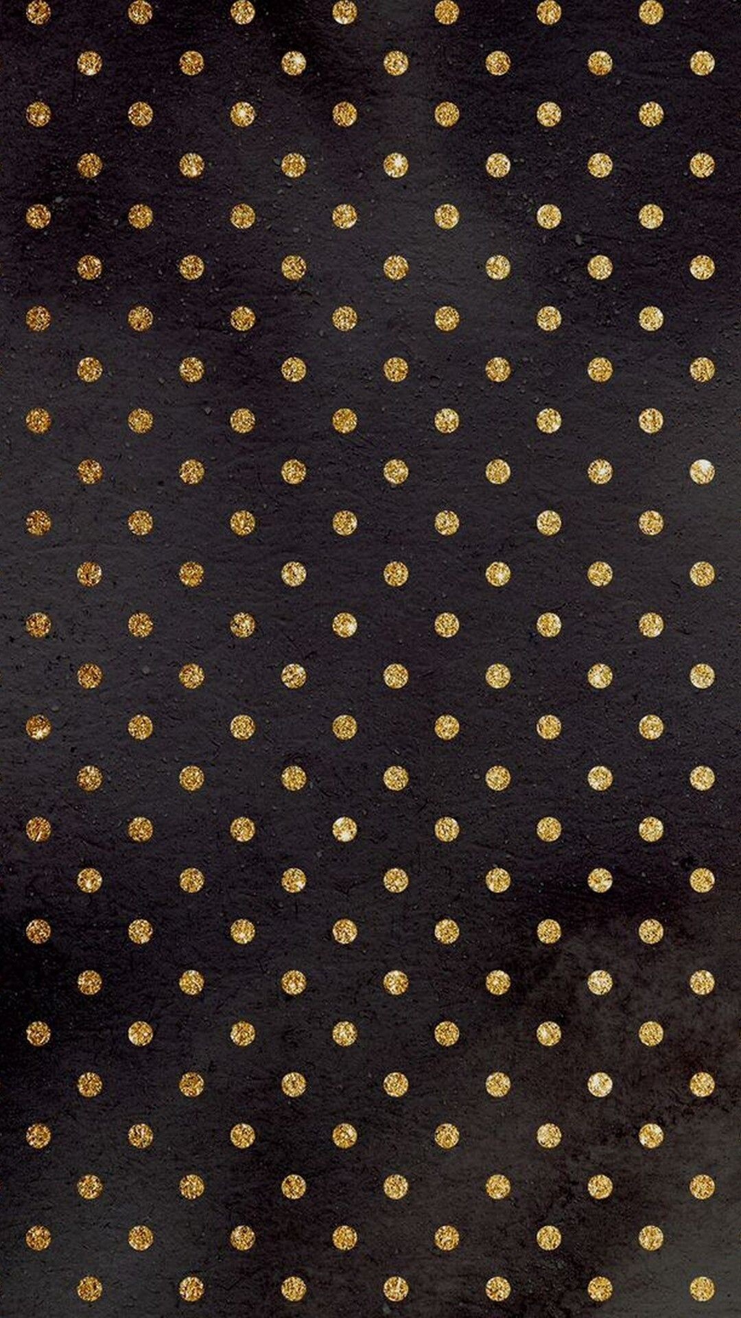 Gold Dots: Golden spots on the black velvet background, Diagonal repeat layout, Circles. 1080x1920 Full HD Background.