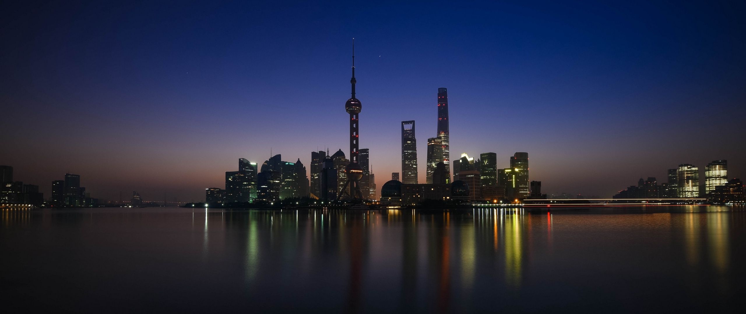 Shanghai skyline, Travels, Shanghai wallpapers, 2560x1080 Dual Screen Desktop
