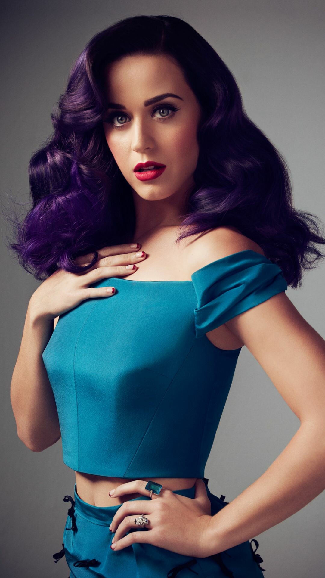 Katy Perry: Signed to Capitol Records in April 2007, An American singer. 1080x1920 Full HD Background.