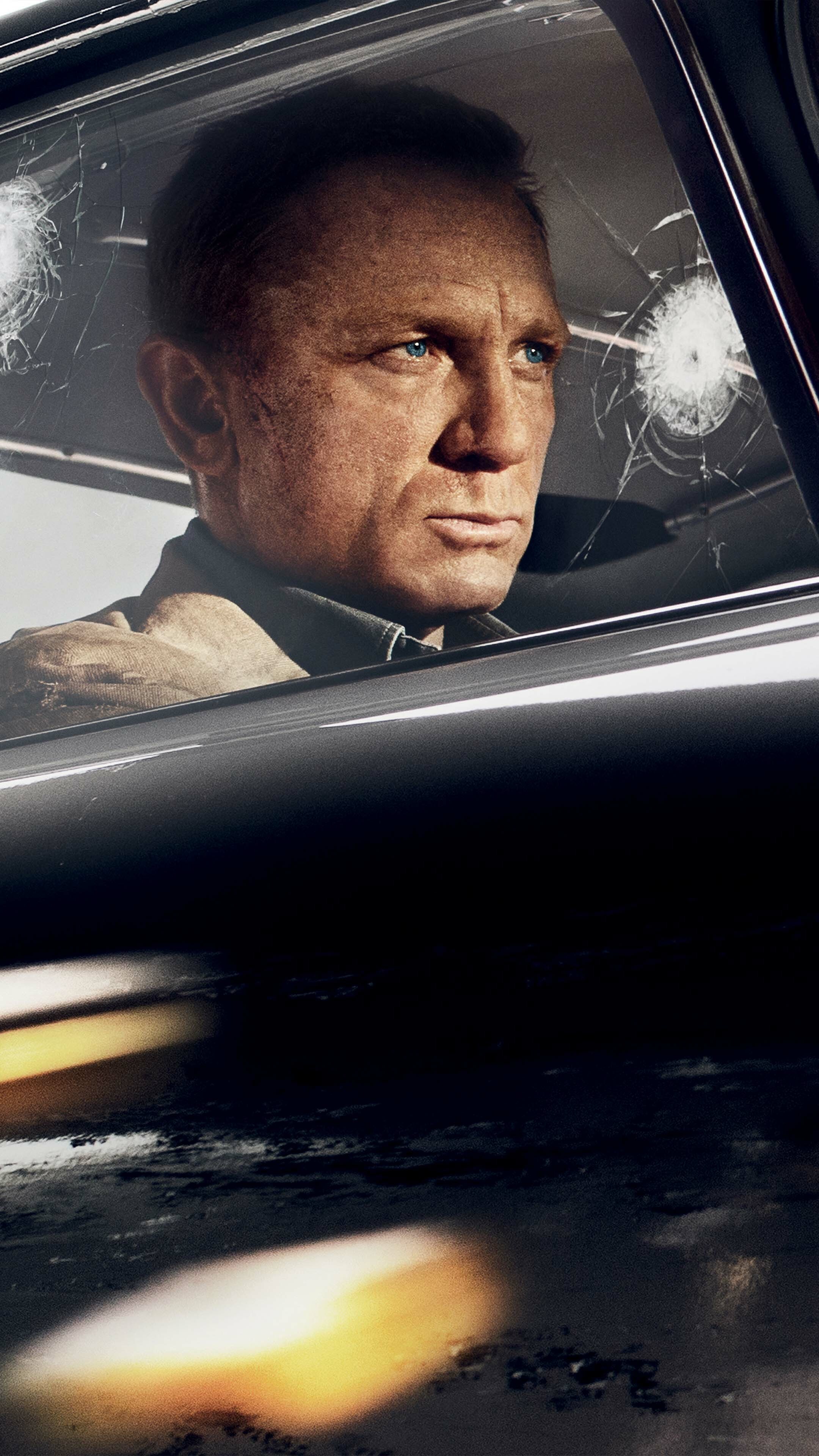 James Bond: No Time To Die, Starring Daniel Craig in his fifth and final portrayal of fictional British MI6 agent 007. 2160x3840 4K Background.
