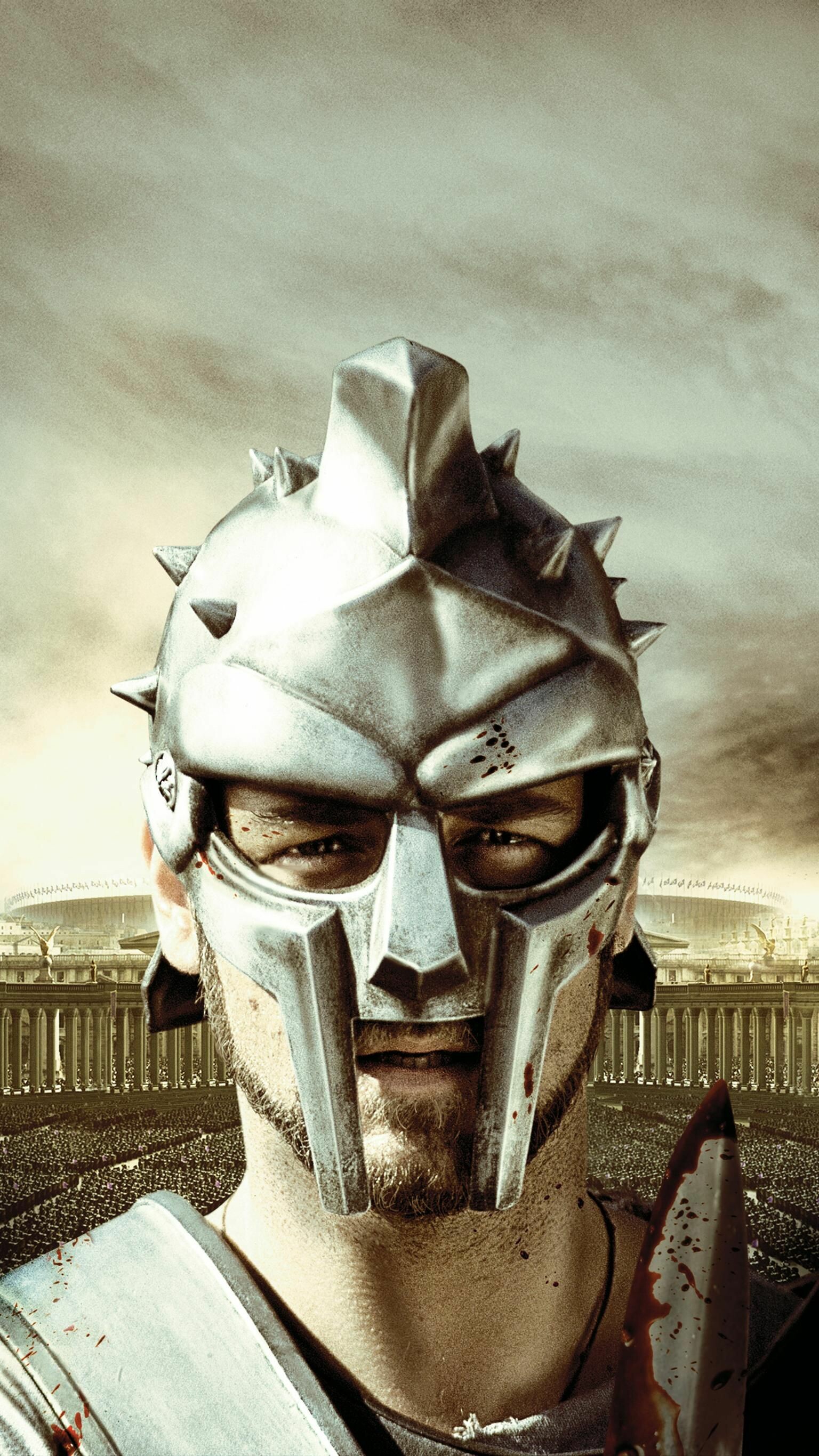 Gladiator: A former Roman General sets out to exact vengeance against the corrupt emperor who murdered his family and sent him into slavery. 1540x2740 HD Background.