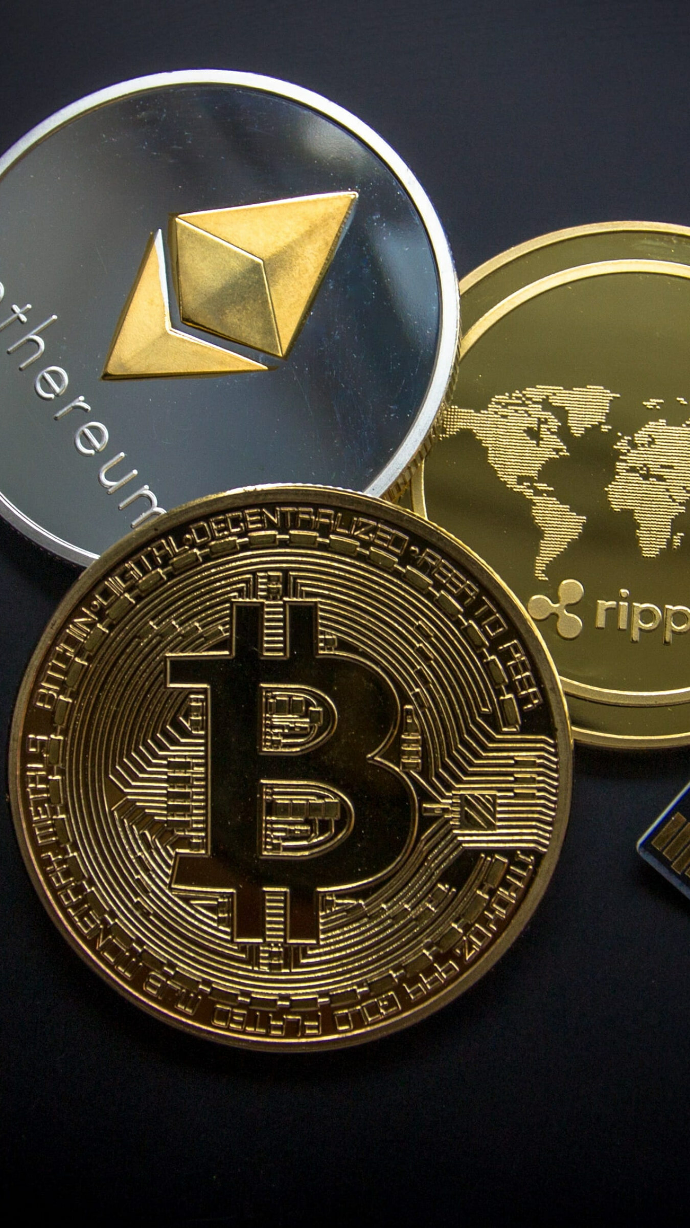 Cryptocurrency: Bitcoin, Ethereum, Ripple, Blockchain. 1350x2400 HD Wallpaper.