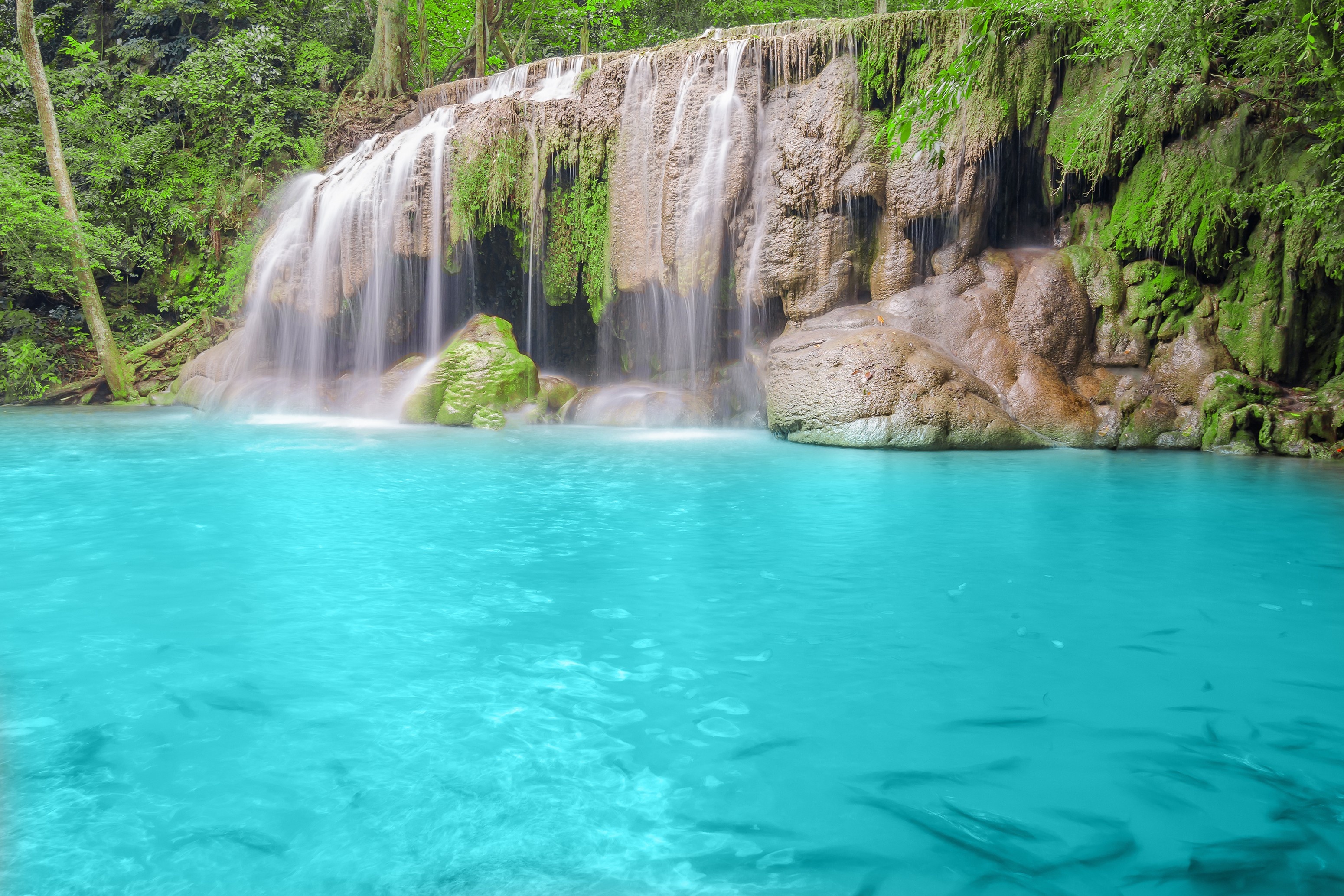 Erawan National Park, Lagoon Formation, Water Feature, 3100x2070 HD Desktop
